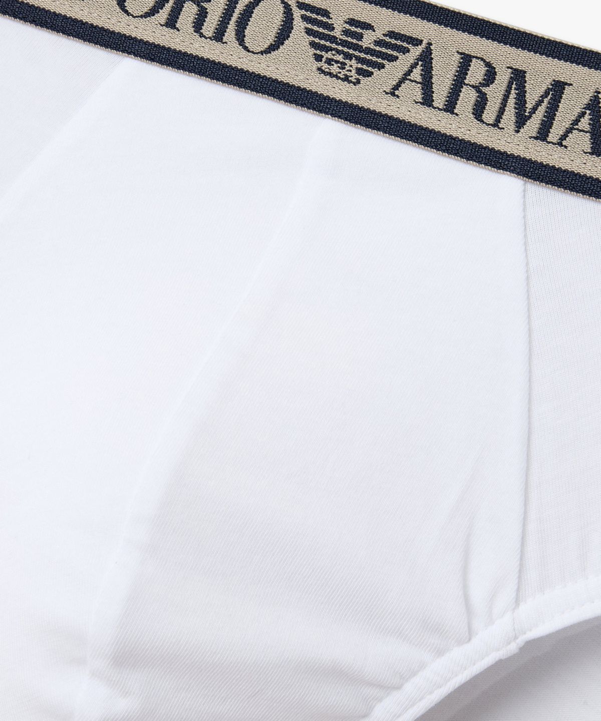 엠포리오 아르마니 언더웨어(EMPORIO ARMANI UNDERWEAR) 남성 라인 트림 배색 로고 프리프_화이트 08M6111314
