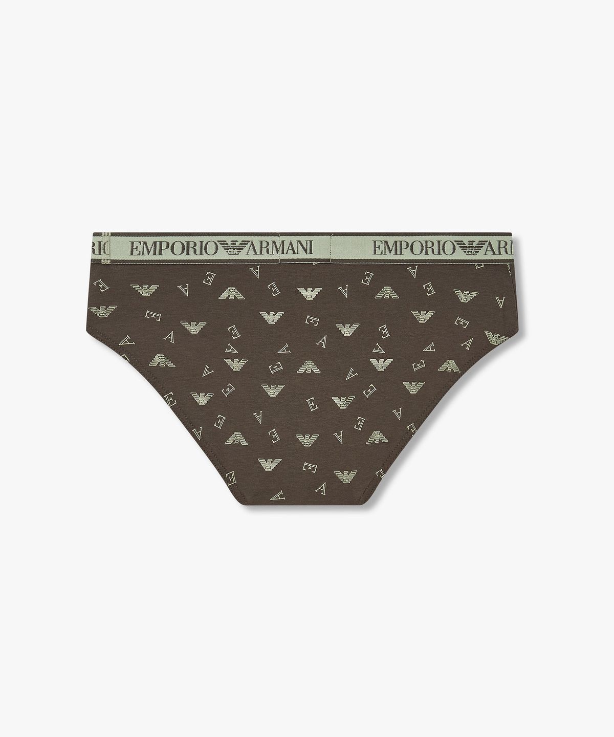 엠포리오 아르마니 언더웨어(EMPORIO ARMANI UNDERWEAR) 남성 멀티 로고 프린트 브리프_카키 브라운 08M6111318