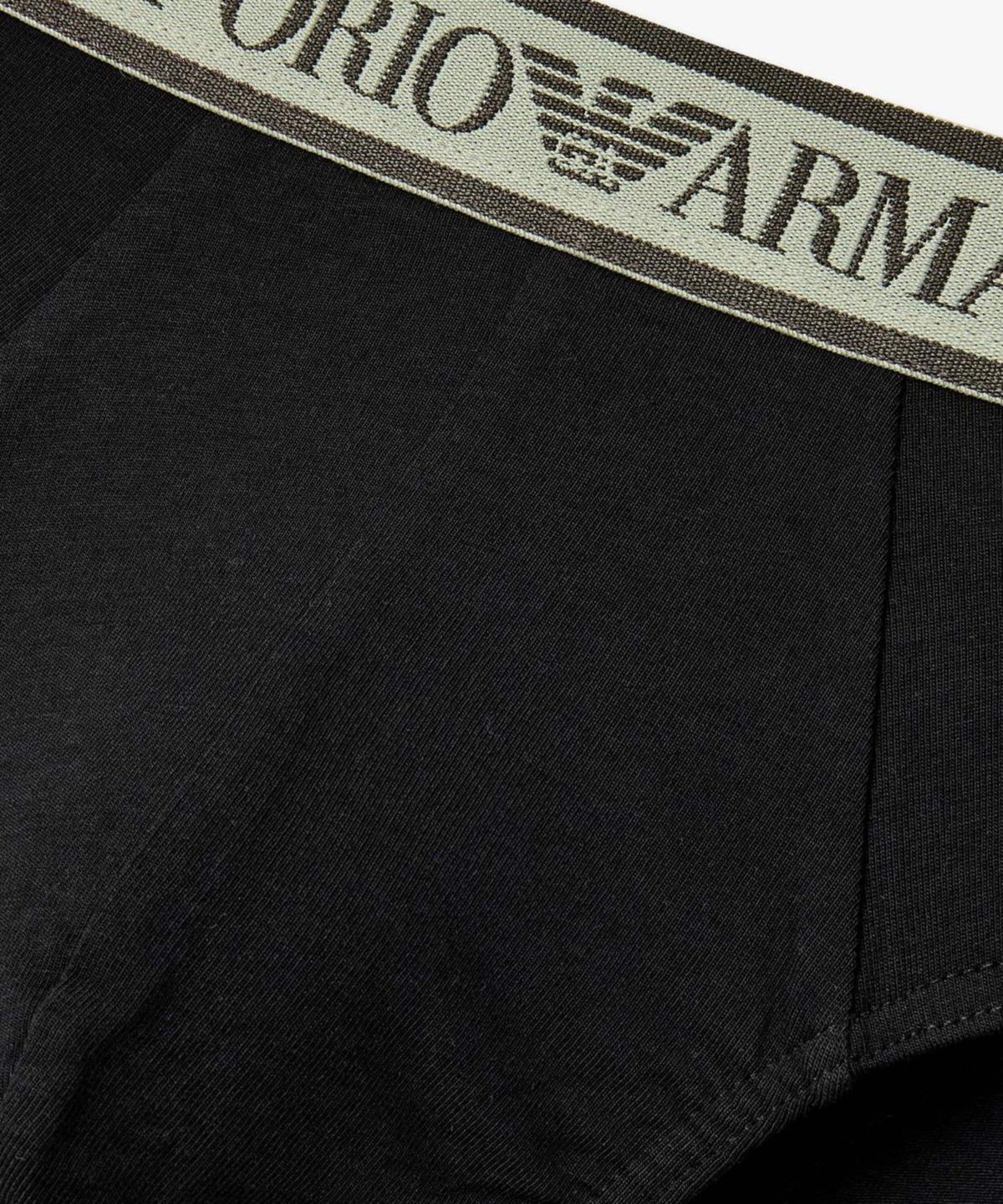 엠포리오 아르마니 언더웨어(EMPORIO ARMANI UNDERWEAR) 남성 라인 트림 배색 로고 프리프_블랙 08M6111317