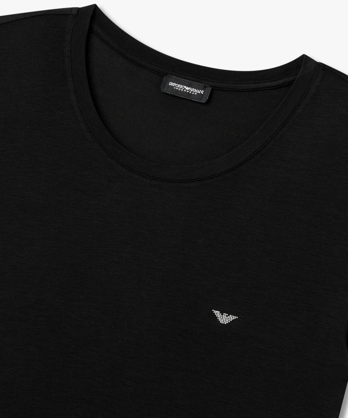 엠포리오 아르마니 언더웨어(EMPORIO ARMANI UNDERWEAR) 여성 레이온 스트레치 라운지 티셔츠_블랙 0826134505
