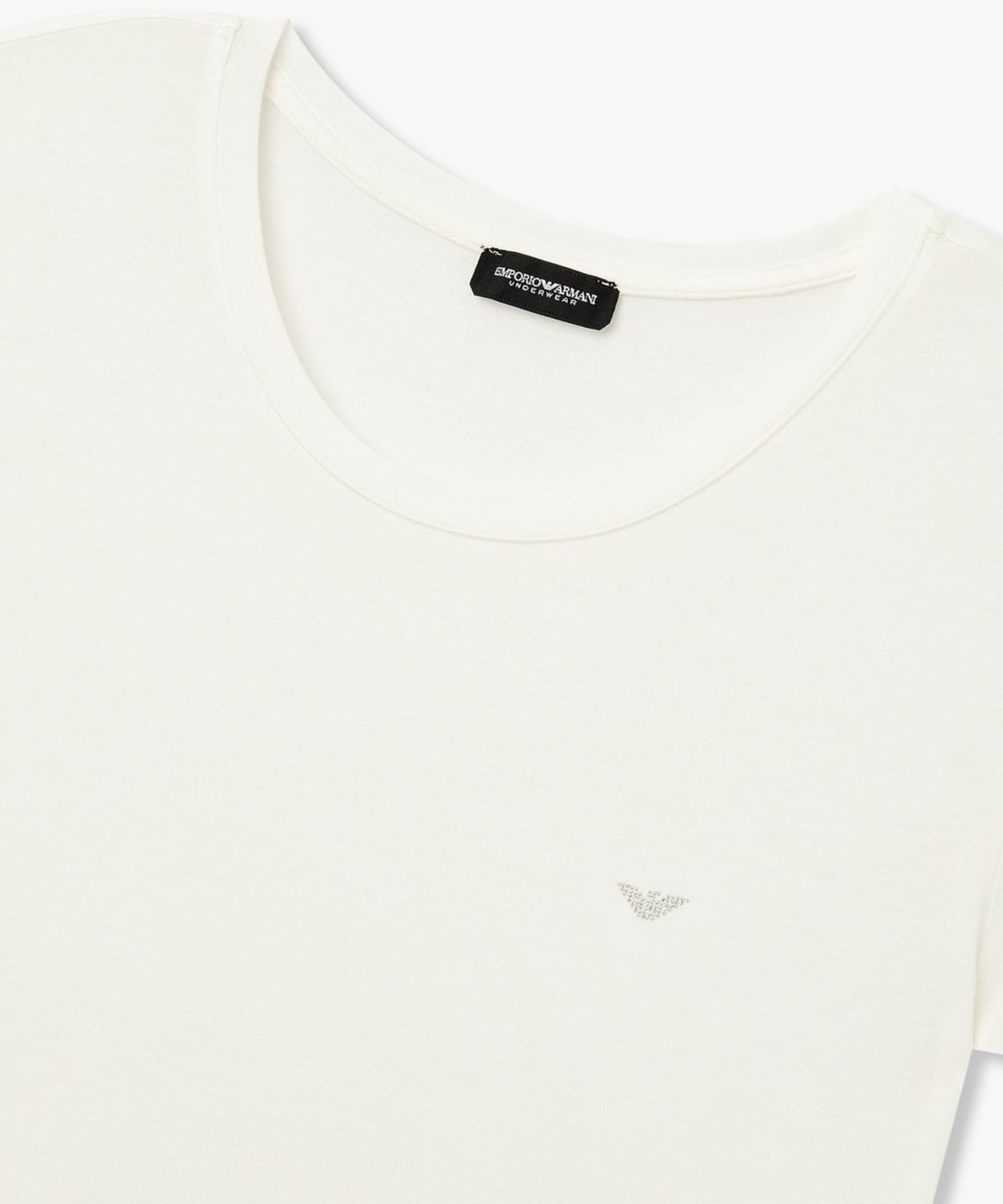 엠포리오 아르마니 언더웨어(EMPORIO ARMANI UNDERWEAR) 여성 레이온 스트레치 라운지 티셔츠_오프 화이트 0826134503
