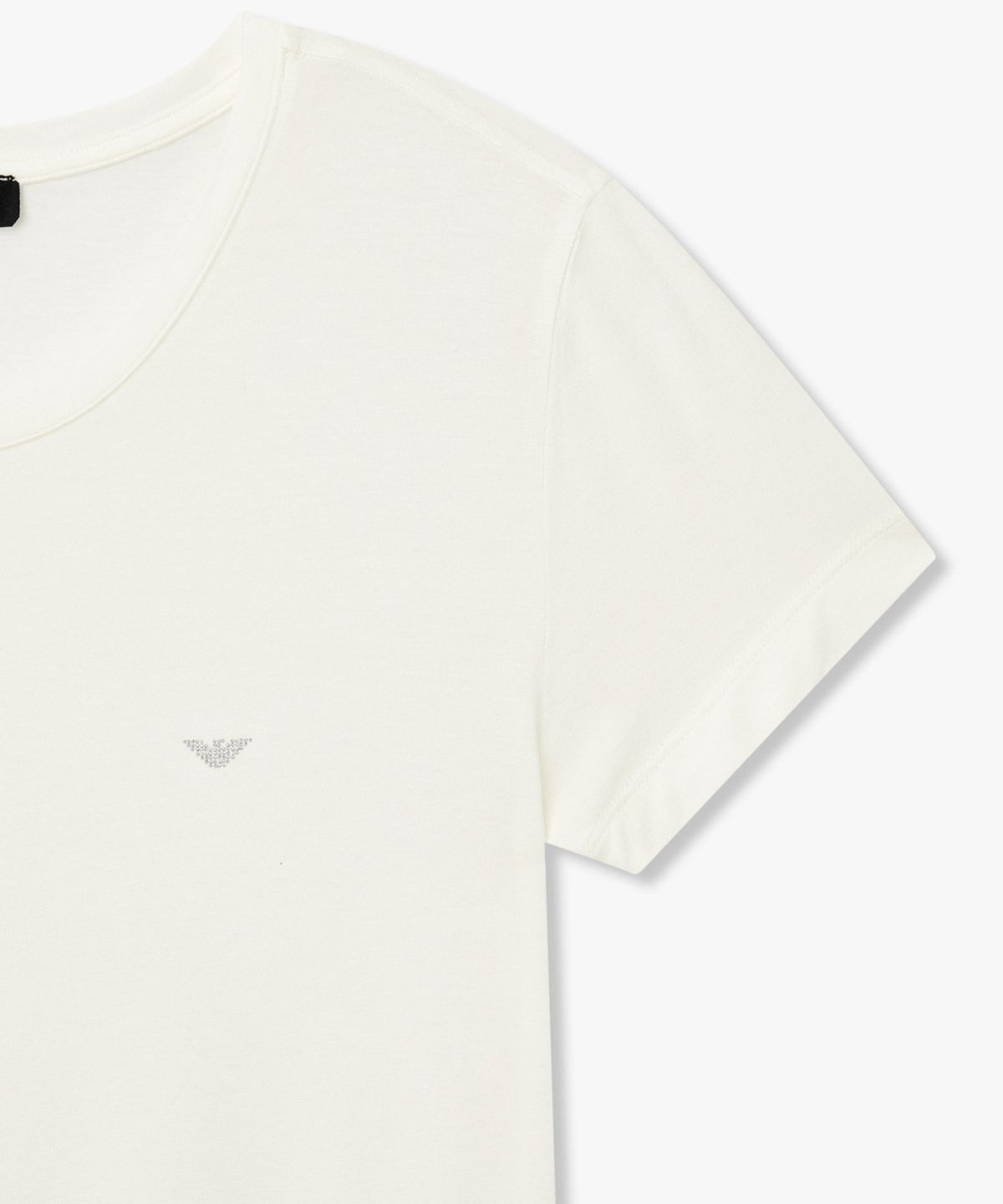 엠포리오 아르마니 언더웨어(EMPORIO ARMANI UNDERWEAR) 여성 레이온 스트레치 라운지 티셔츠_오프 화이트 0826134503
