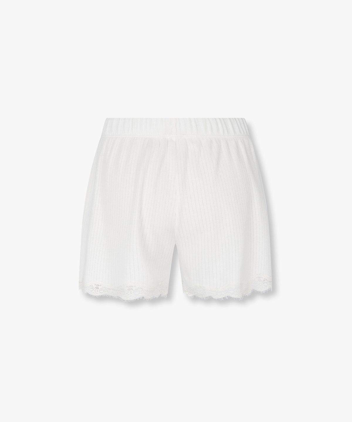 엠포리오 아르마니 언더웨어(EMPORIO ARMANI UNDERWEAR) 여성 레이스 패치 헴 라운지 쇼츠_화이트 0826131504