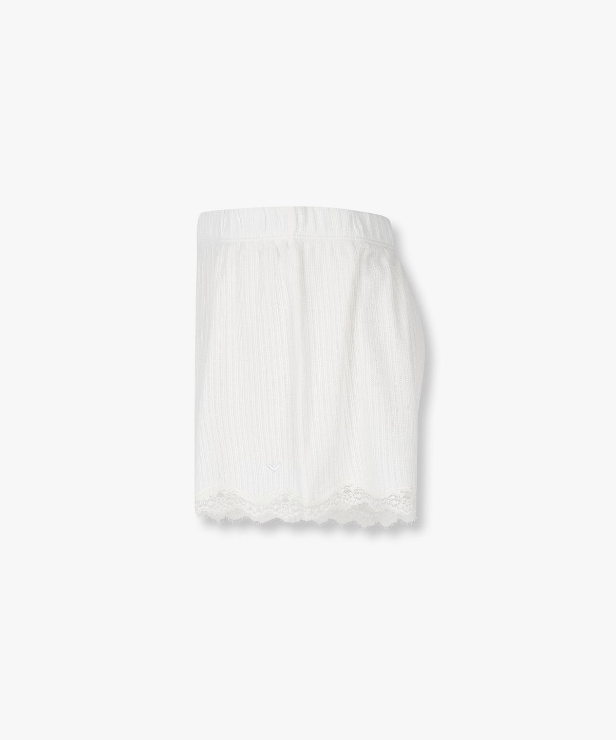 엠포리오 아르마니 언더웨어(EMPORIO ARMANI UNDERWEAR) 여성 레이스 패치 헴 라운지 쇼츠_화이트 0826131504