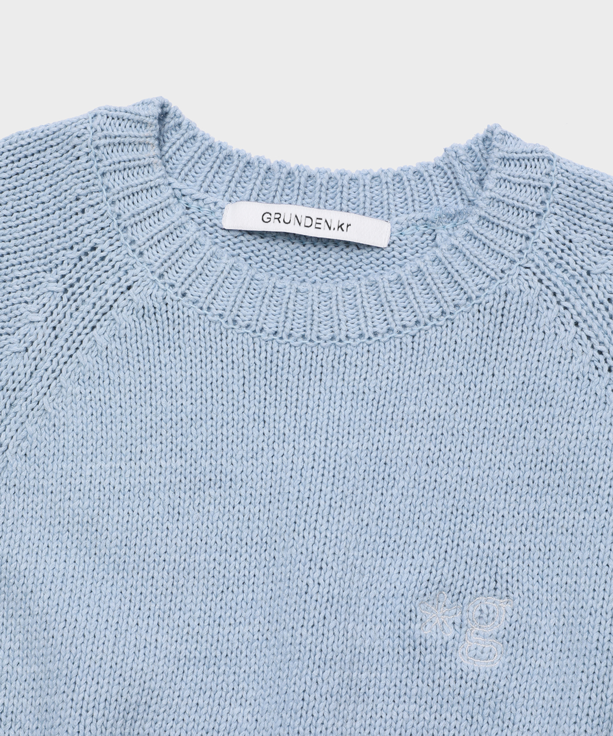 글런든(GRUNDEN) PLUMP SHORT-SLEEVE KNIT SWEATER (LIGHT BLUE)