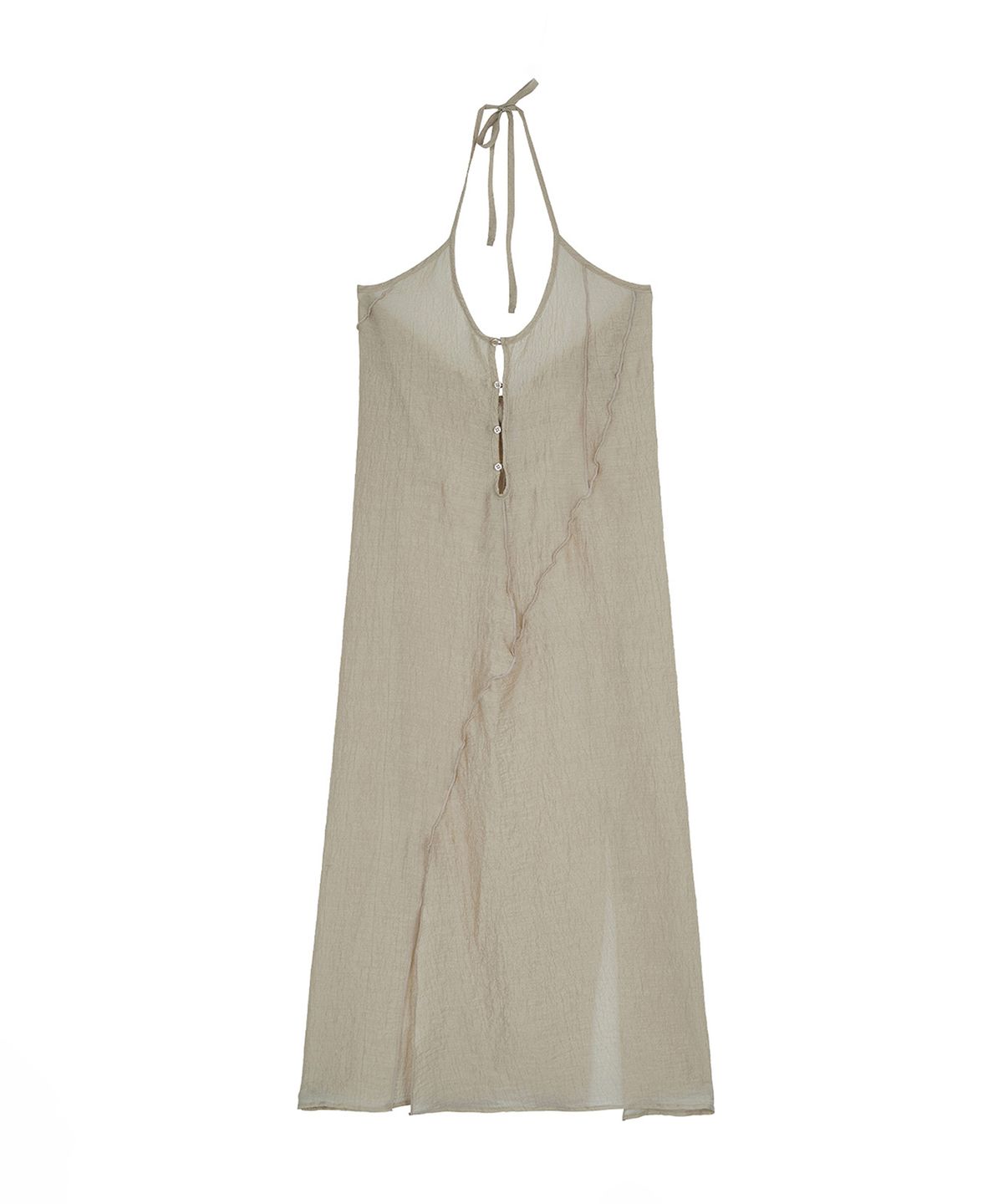 포르테나(PORTERNA) STRAP SLIT DRESS-BEIGE