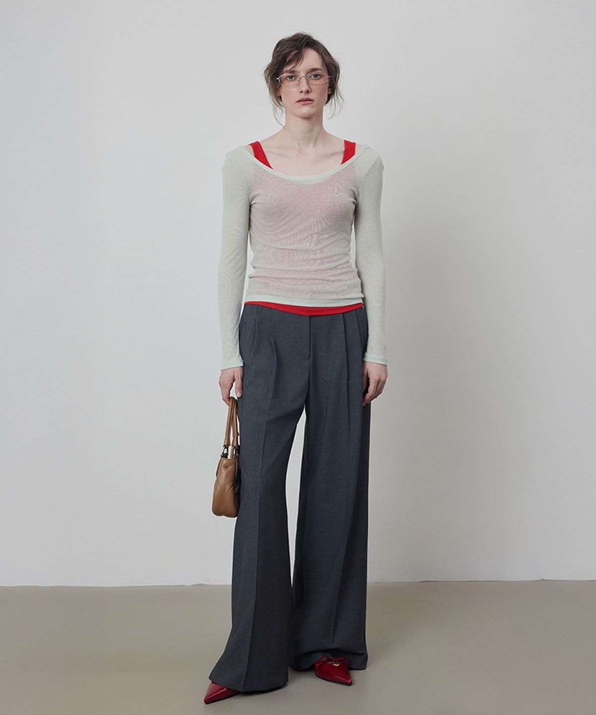 퀸스래빗(Q'SRB) Spring Back Banding Two-Tuck Slacks Trouser_Pants