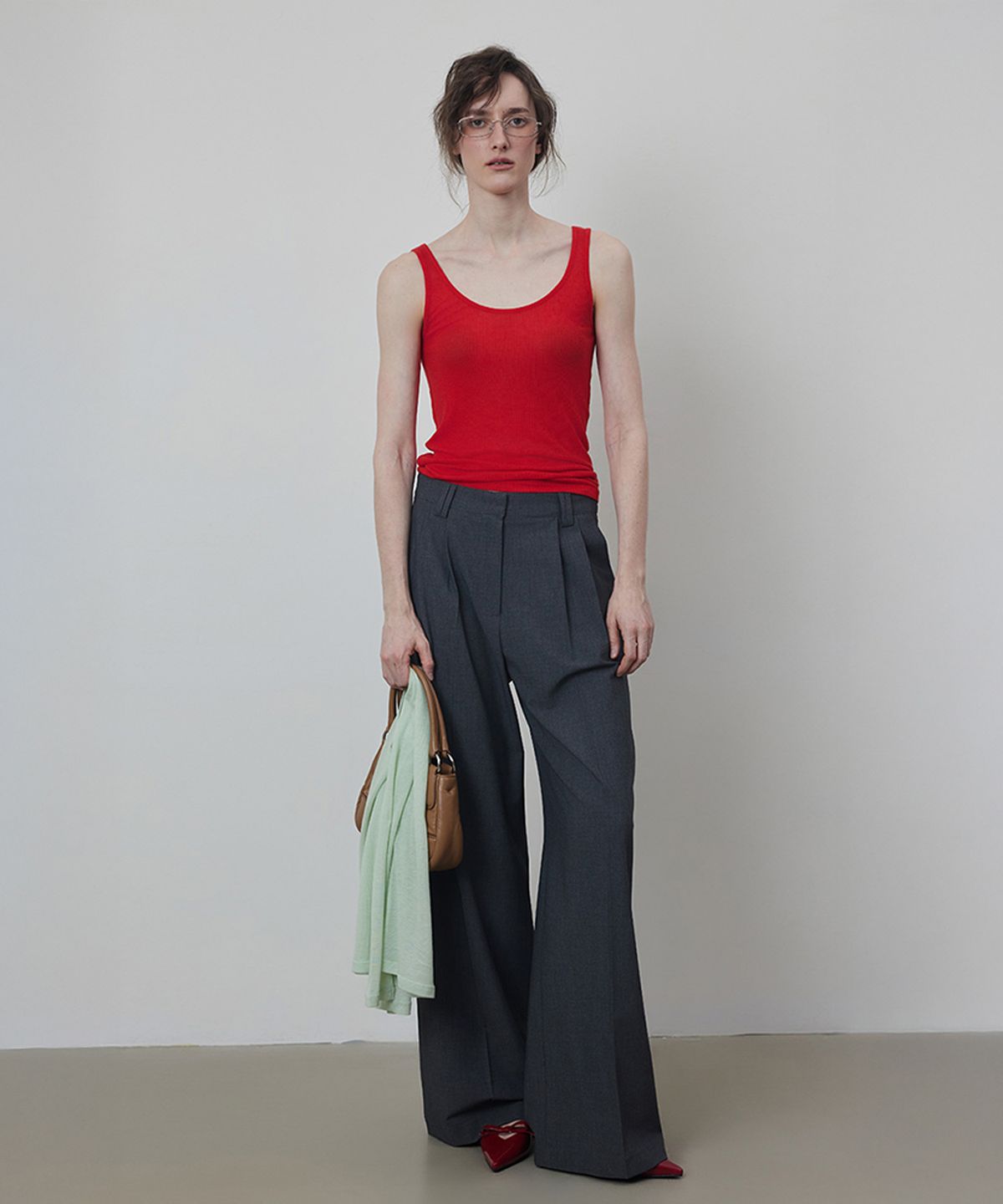 퀸스래빗(Q'SRB) Spring Back Banding Two-Tuck Slacks Trouser_Pants