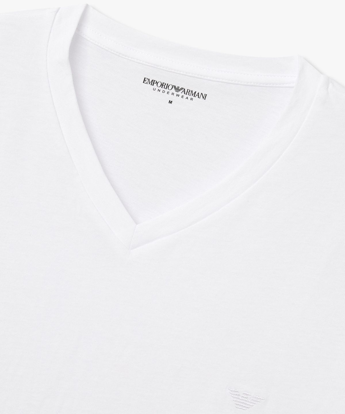 엠포리오 아르마니 언더웨어(EMPORIO ARMANI UNDERWEAR) 남성 브이넥 코튼 라운지 티셔츠_화이트 0816135002