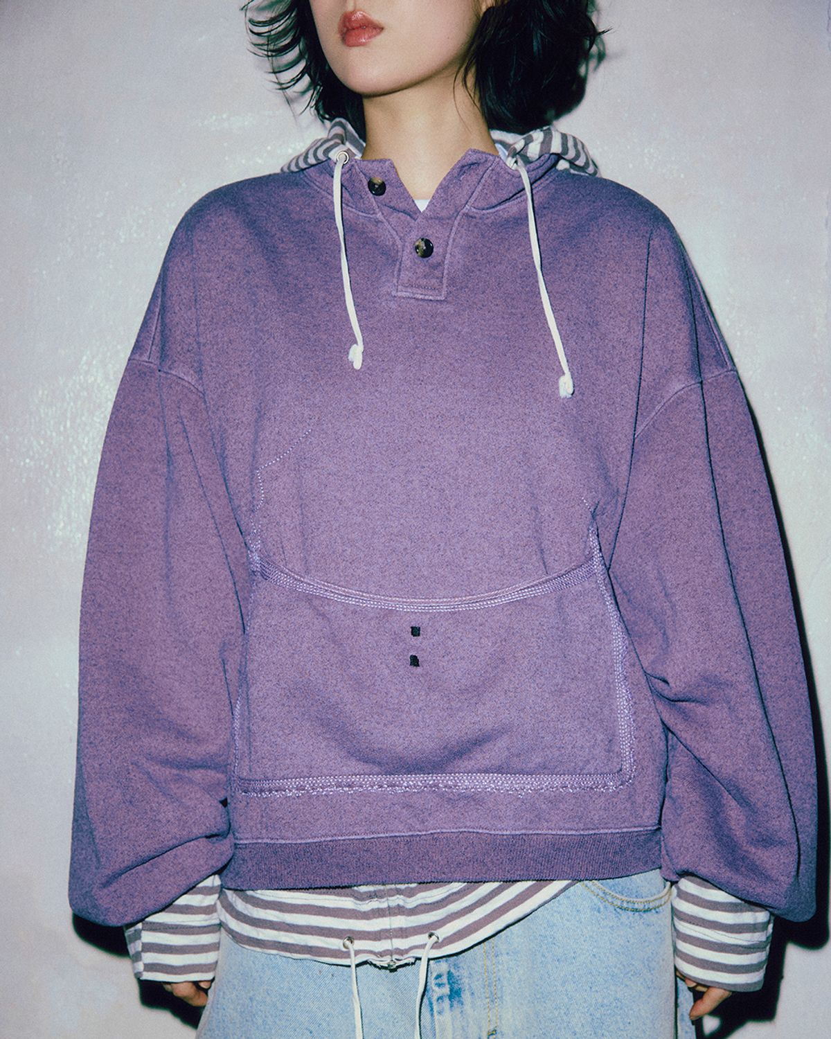 카락터(KARACTOR) [OATSLIFE] Milk foam pullover / Plum ash