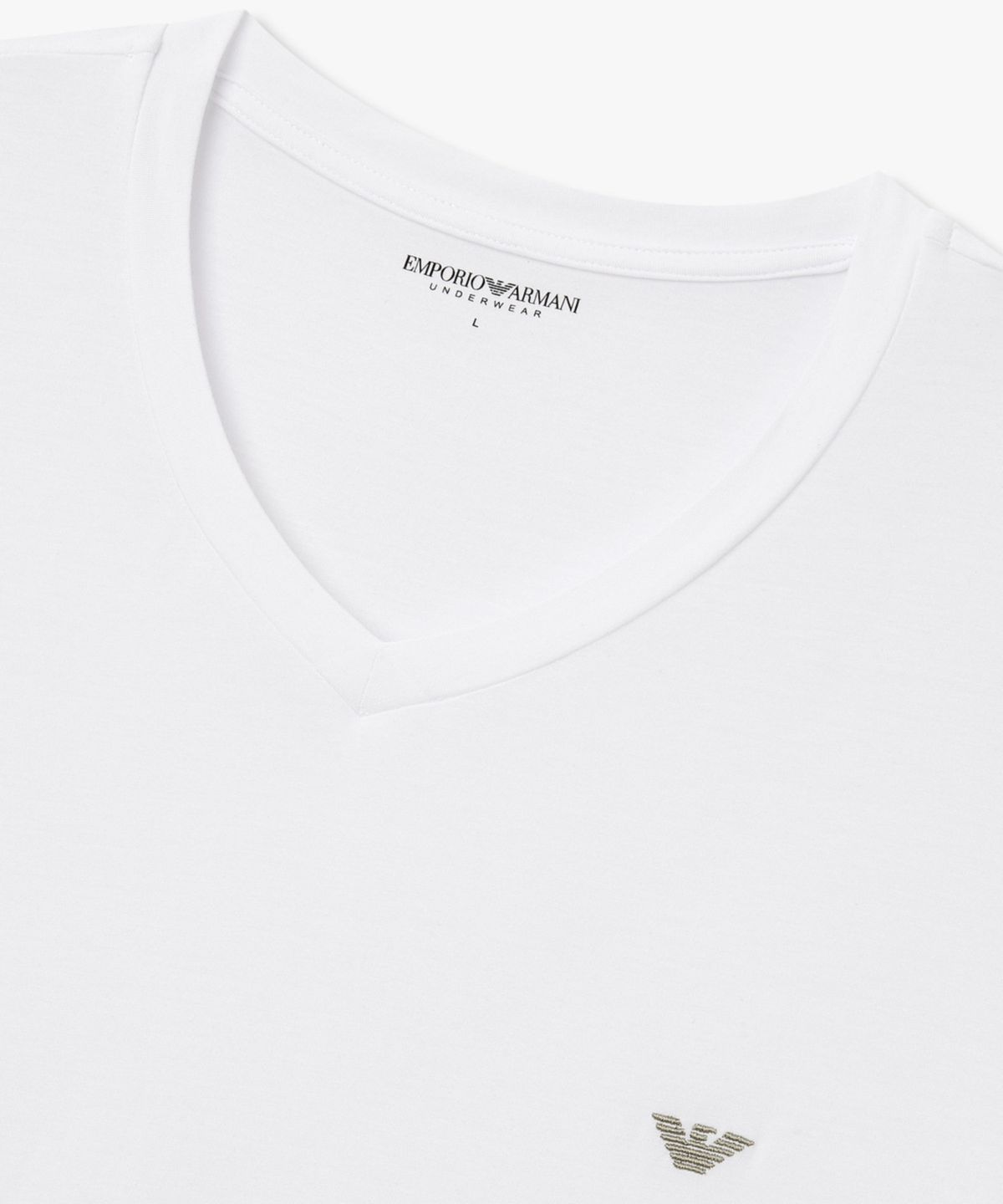 엠포리오 아르마니 언더웨어(EMPORIO ARMANI UNDERWEAR) 남성 브이넥 레이온 라운지 티셔츠_화이트 0816135005