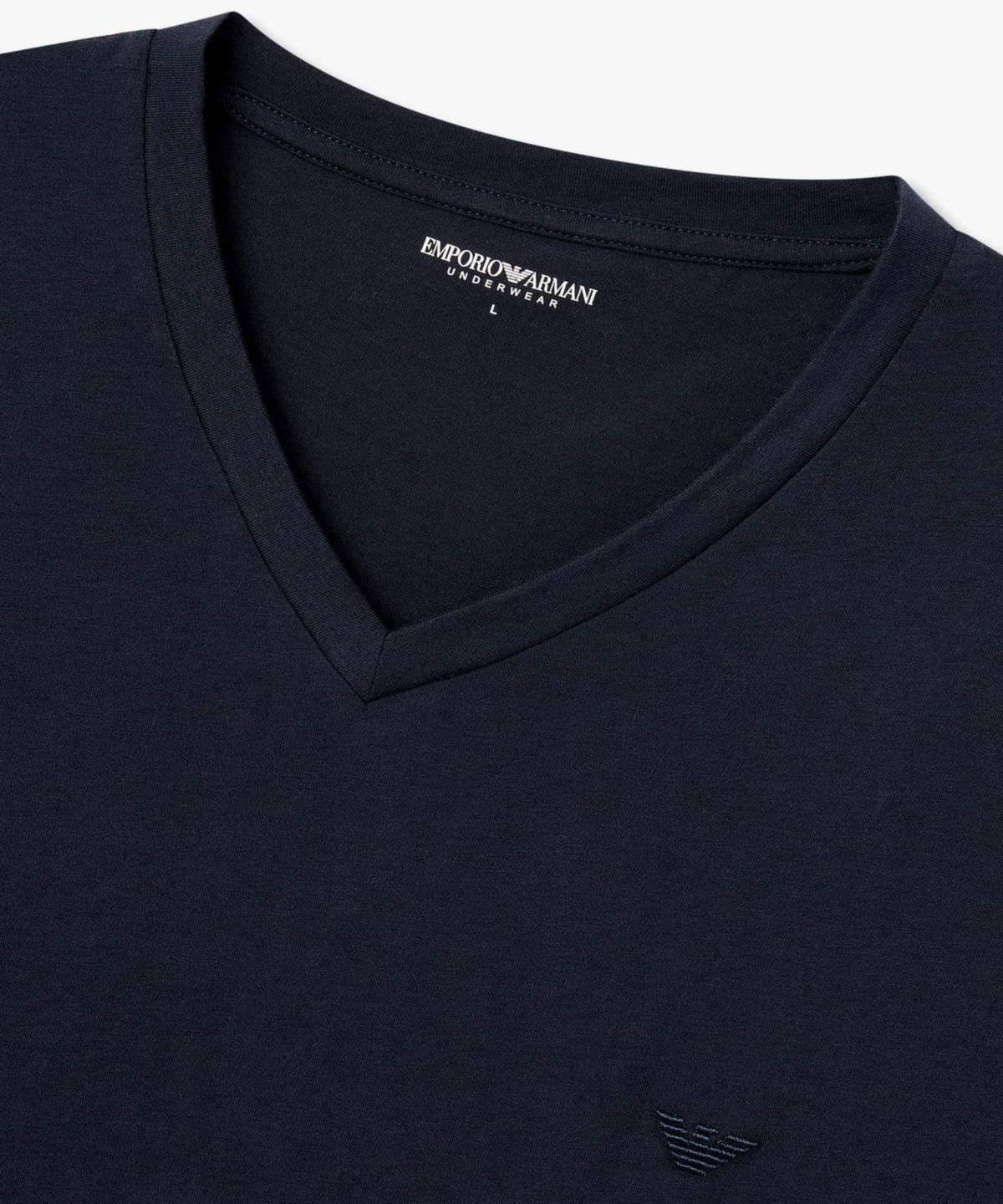 엠포리오 아르마니 언더웨어(EMPORIO ARMANI UNDERWEAR) 남성 브이넥 코튼 라운지 티셔츠_블루 0816135003