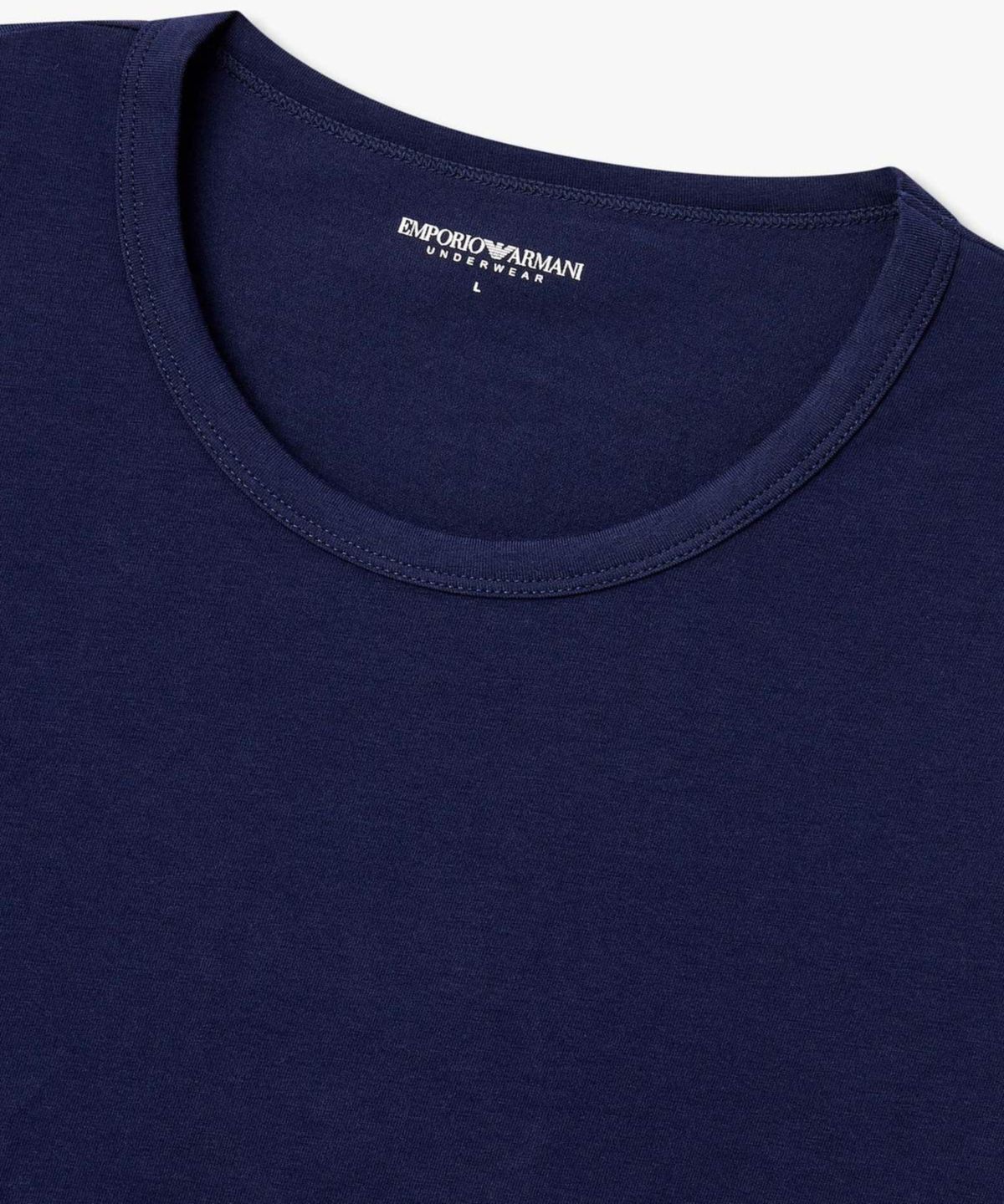 엠포리오 아르마니 언더웨어(EMPORIO ARMANI UNDERWEAR) 남성 이글 패치 크루넥 라운지 티셔츠_네이비 0816134006