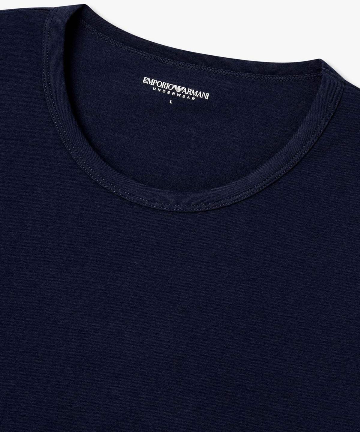 엠포리오 아르마니 언더웨어(EMPORIO ARMANI UNDERWEAR) 남성 이글 패치 크루넥 라운지 티셔츠_블루 0816134003