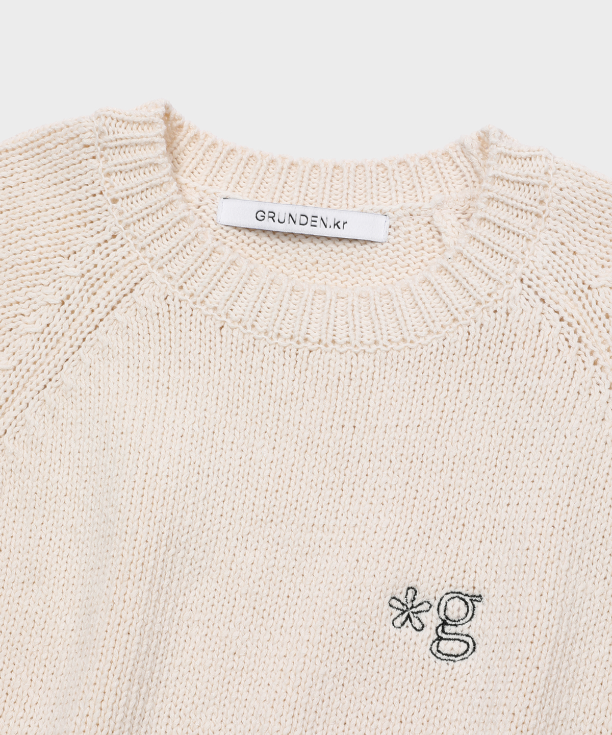 글런든(GRUNDEN) PLUMP SHORT-SLEEVE KNIT SWEATER (IVORY)