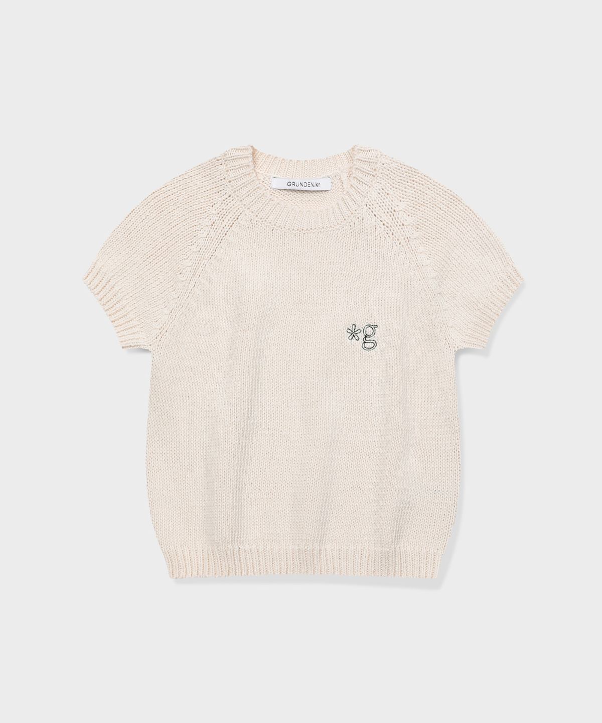 글런든(GRUNDEN) PLUMP SHORT-SLEEVE KNIT SWEATER (IVORY)