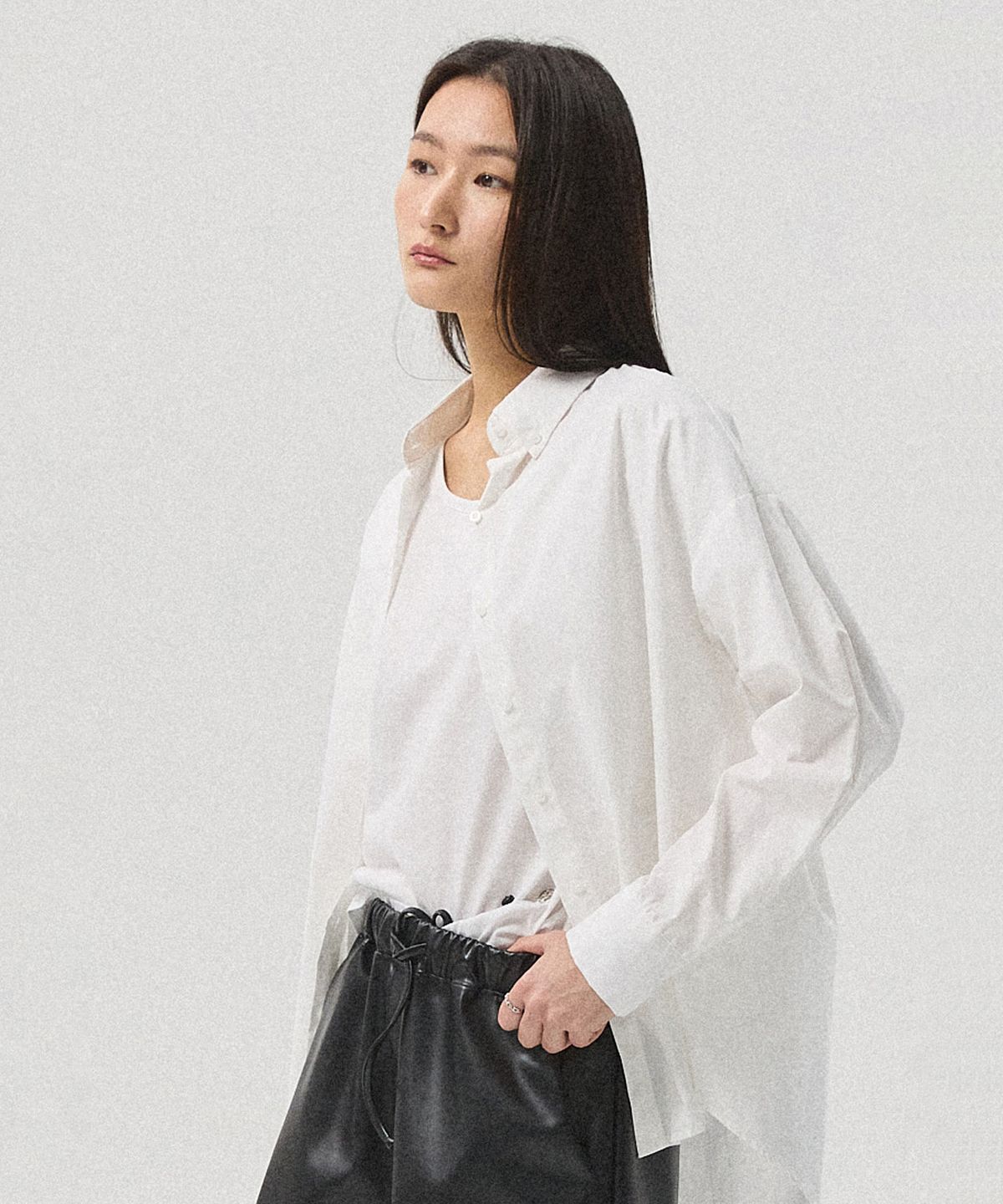아흐레(AHRE) Noe Air Cotton Oversized Shirt_WHITE