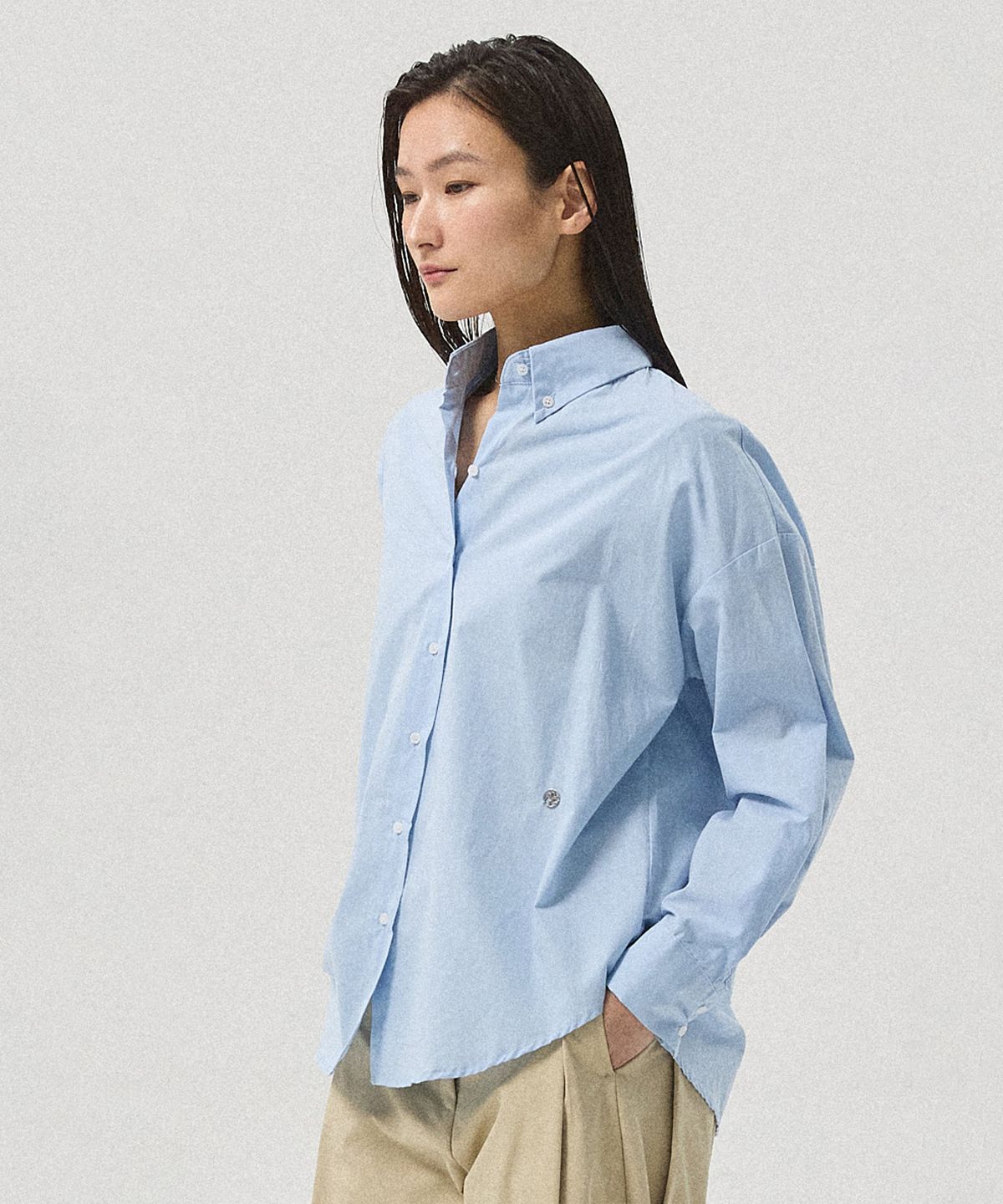 아흐레(AHRE) Noe Air Cotton Oversized Shirt_LIGHT BLUE