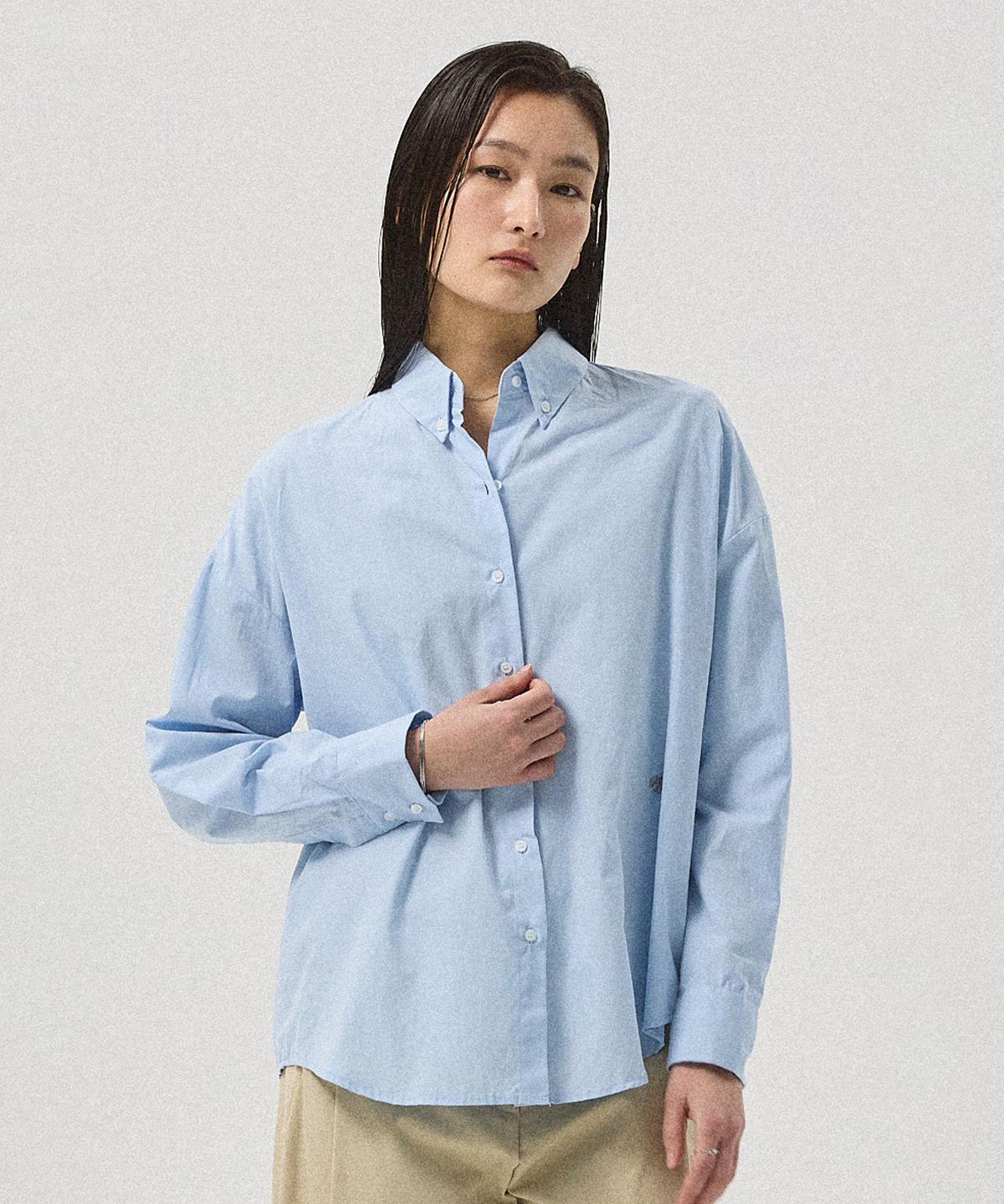 아흐레(AHRE) Noe Air Cotton Oversized Shirt_LIGHT BLUE