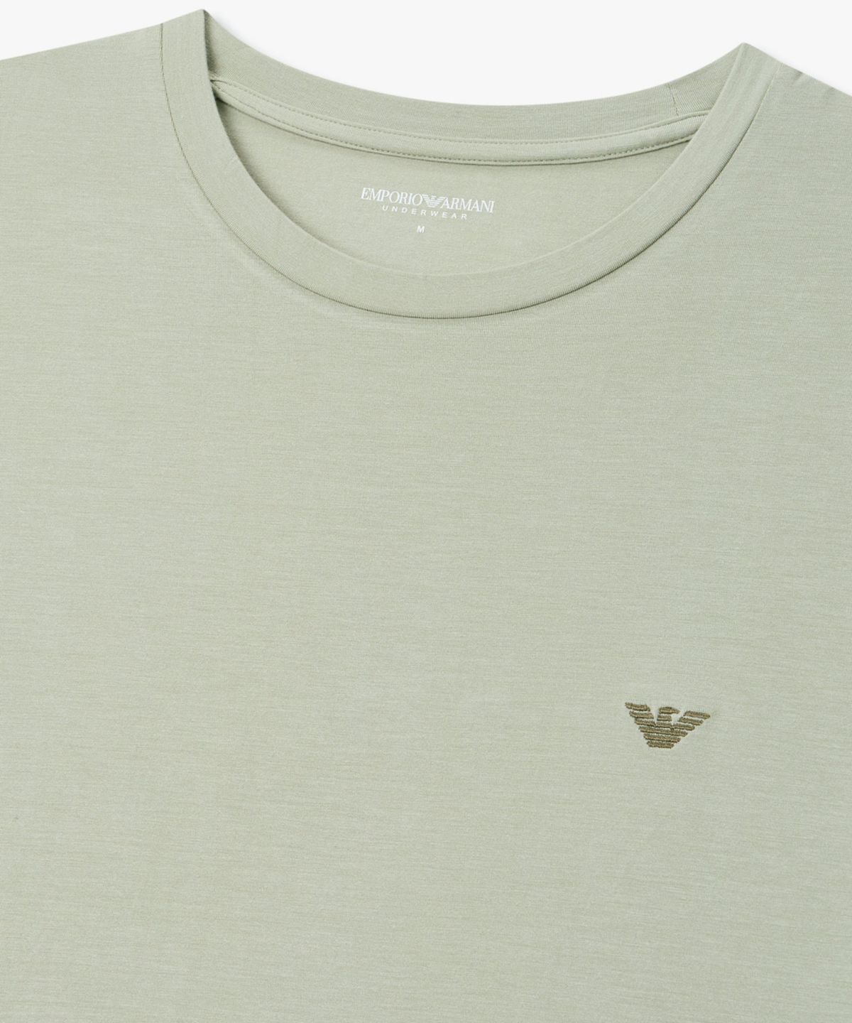 엠포리오 아르마니 언더웨어(EMPORIO ARMANI UNDERWEAR) 남성 이글 자수 레이온 라운지 티셔츠_라이트 그린 0816135004