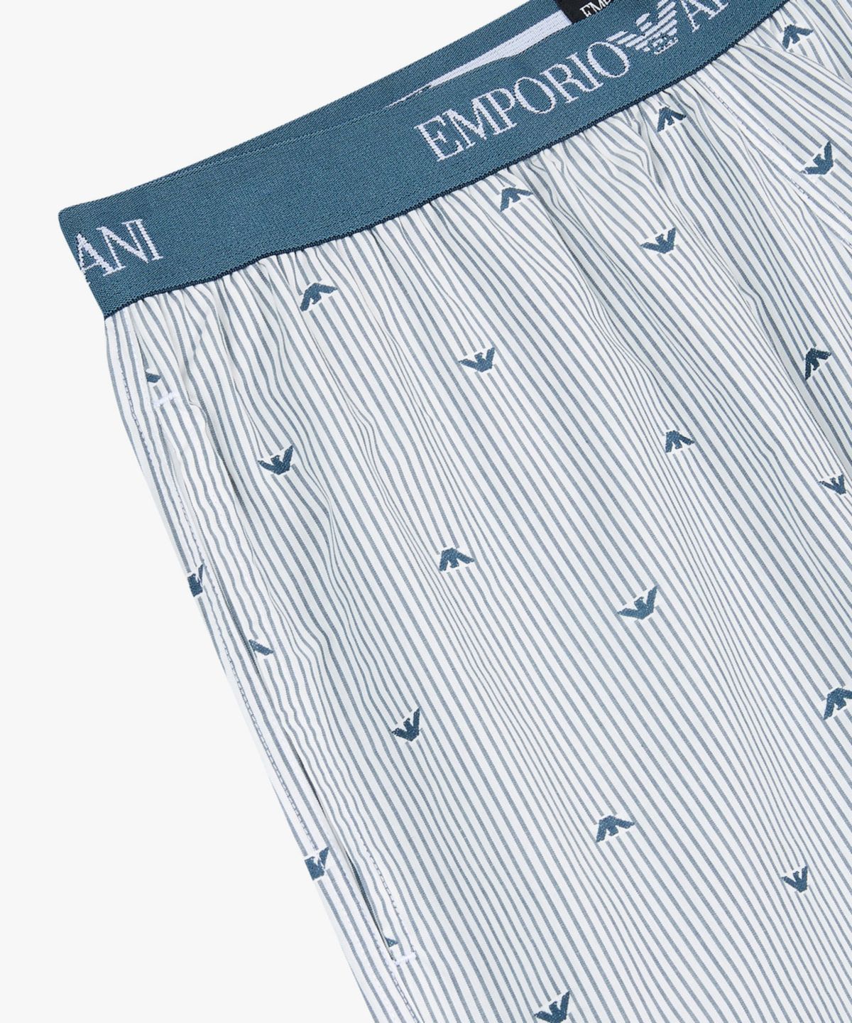 엠포리오 아르마니 언더웨어(EMPORIO ARMANI UNDERWEAR) 남성 이글 로고 패턴 라운지 쇼츠_아쿠아스모크 0816131027