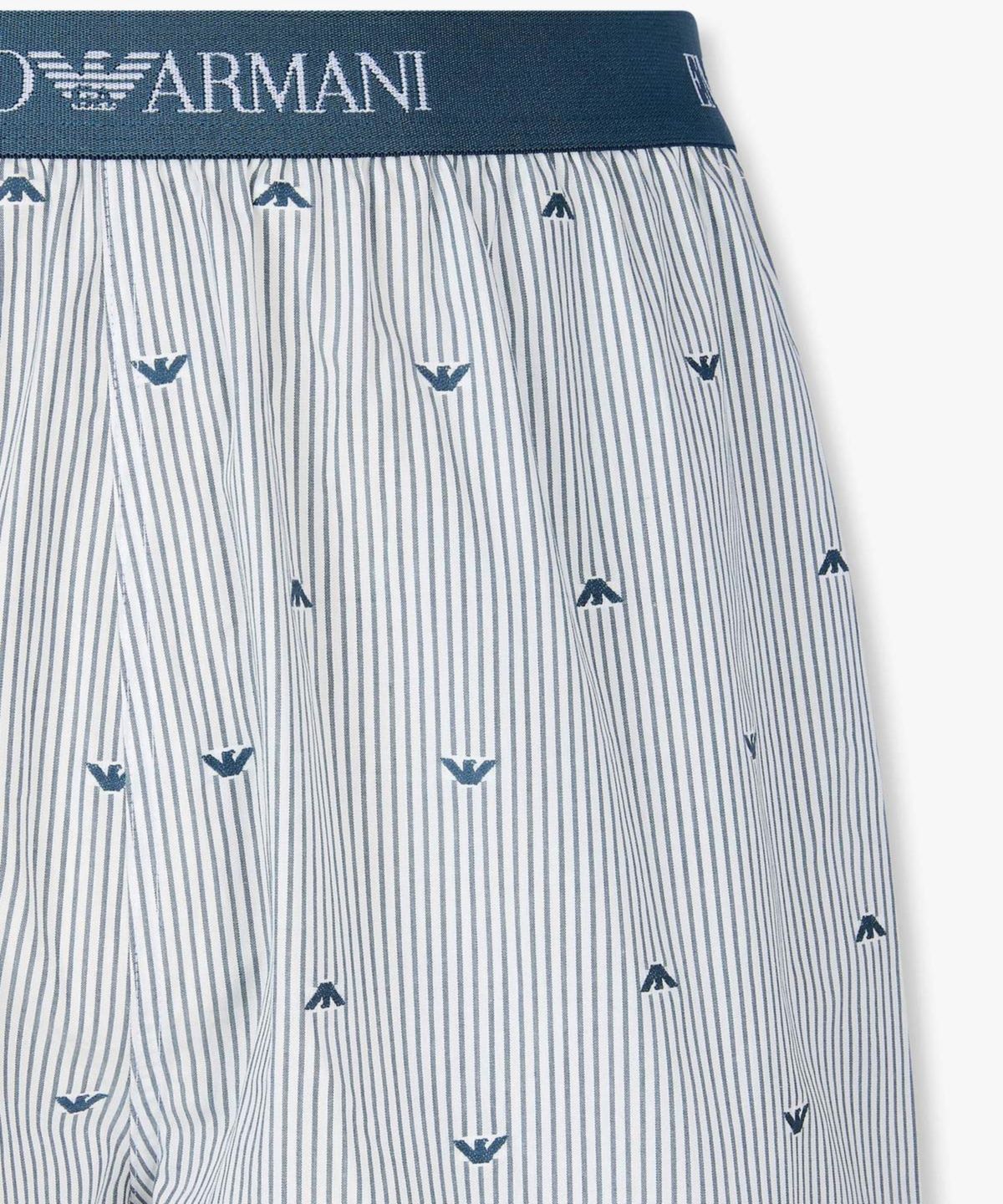 엠포리오 아르마니 언더웨어(EMPORIO ARMANI UNDERWEAR) 남성 이글 로고 패턴 라운지 쇼츠_아쿠아스모크 0816131027