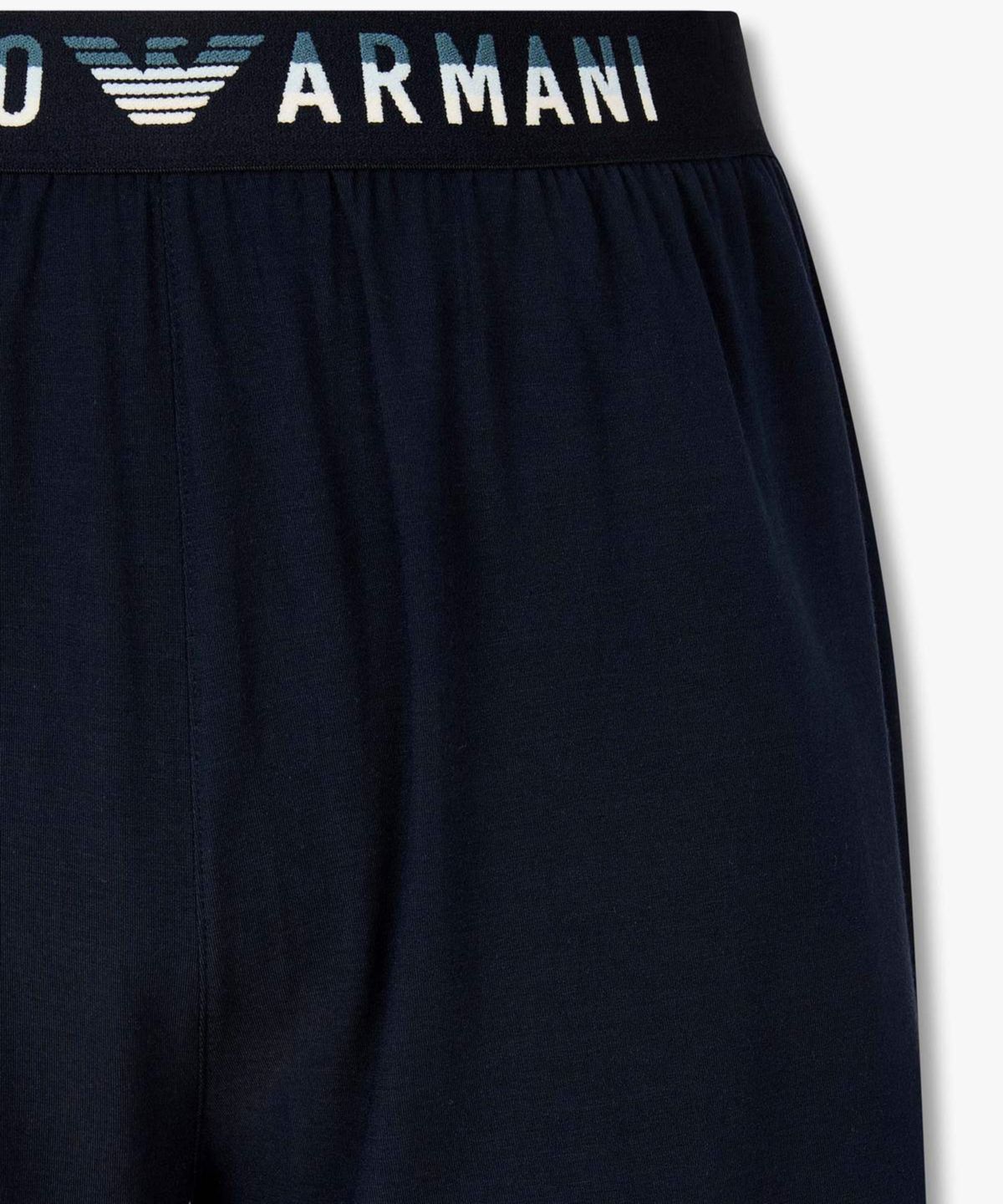 엠포리오 아르마니 언더웨어(EMPORIO ARMANI UNDERWEAR) 남성 자카드 로고 소프트 라운지 쇼츠_네이비 0816131030