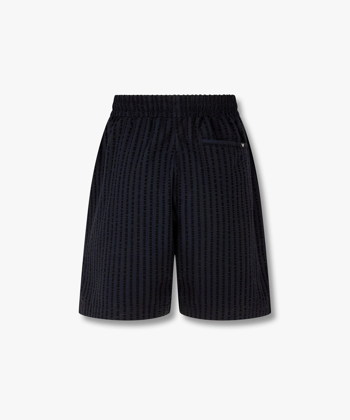 엠포리오 아르마니 언더웨어(EMPORIO ARMANI UNDERWEAR) 남성 텍스처드 스트라이프 비치웨어 쇼츠_블루 0816121155