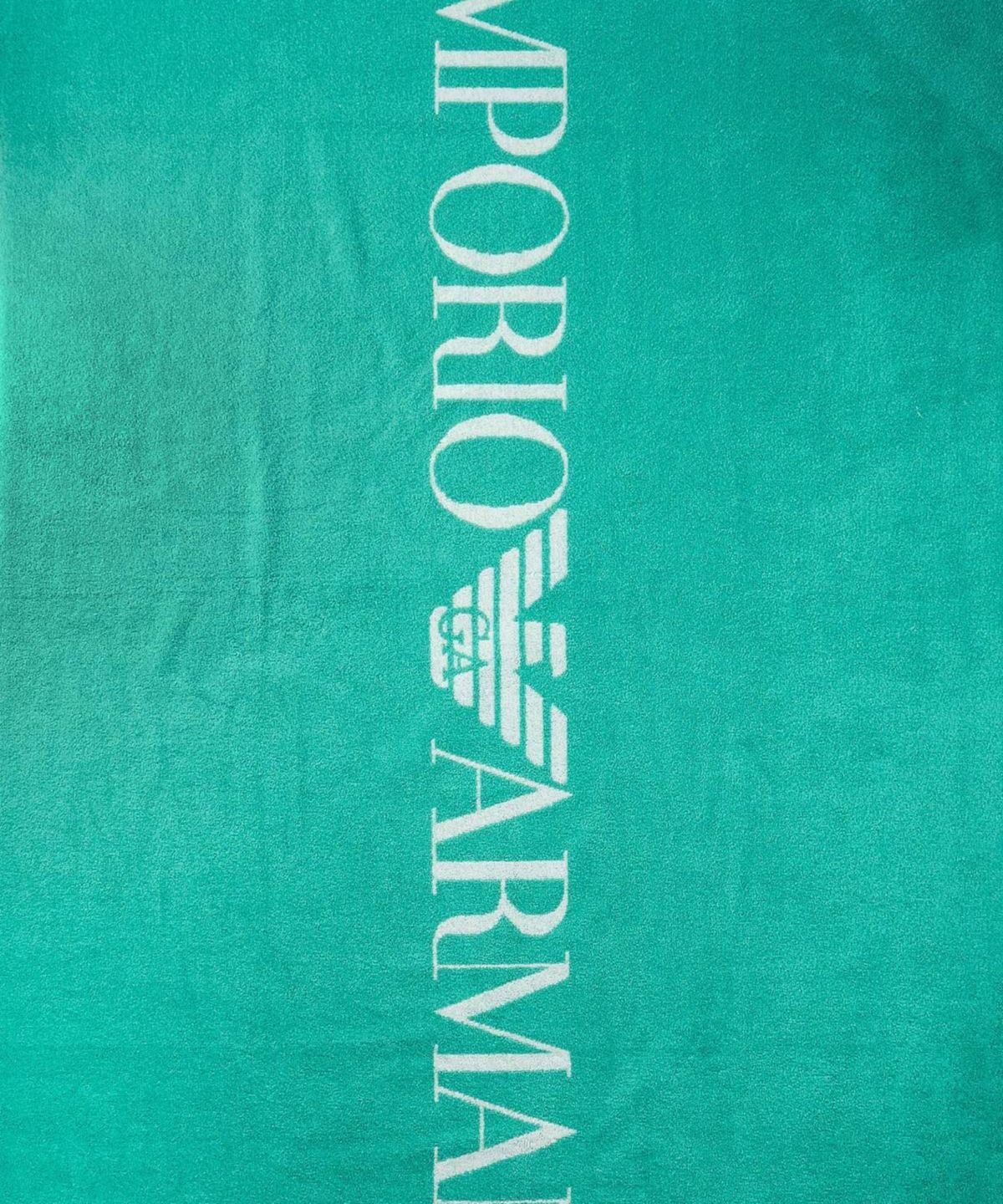 엠포리오 아르마니 언더웨어(EMPORIO ARMANI UNDERWEAR) 남성 로고 프린트 비치 타월_그린 0816124001