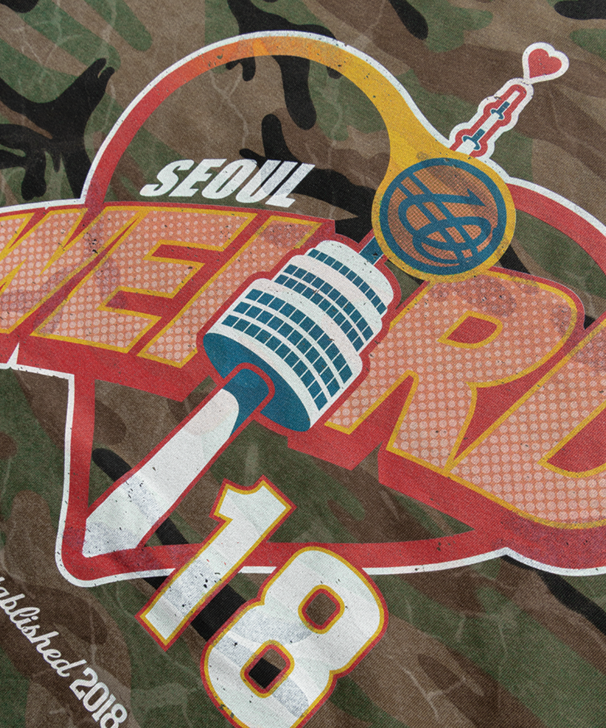 위얼드월드(WEIRDWORLD) 하트 타워 카모플라쥬 티셔츠