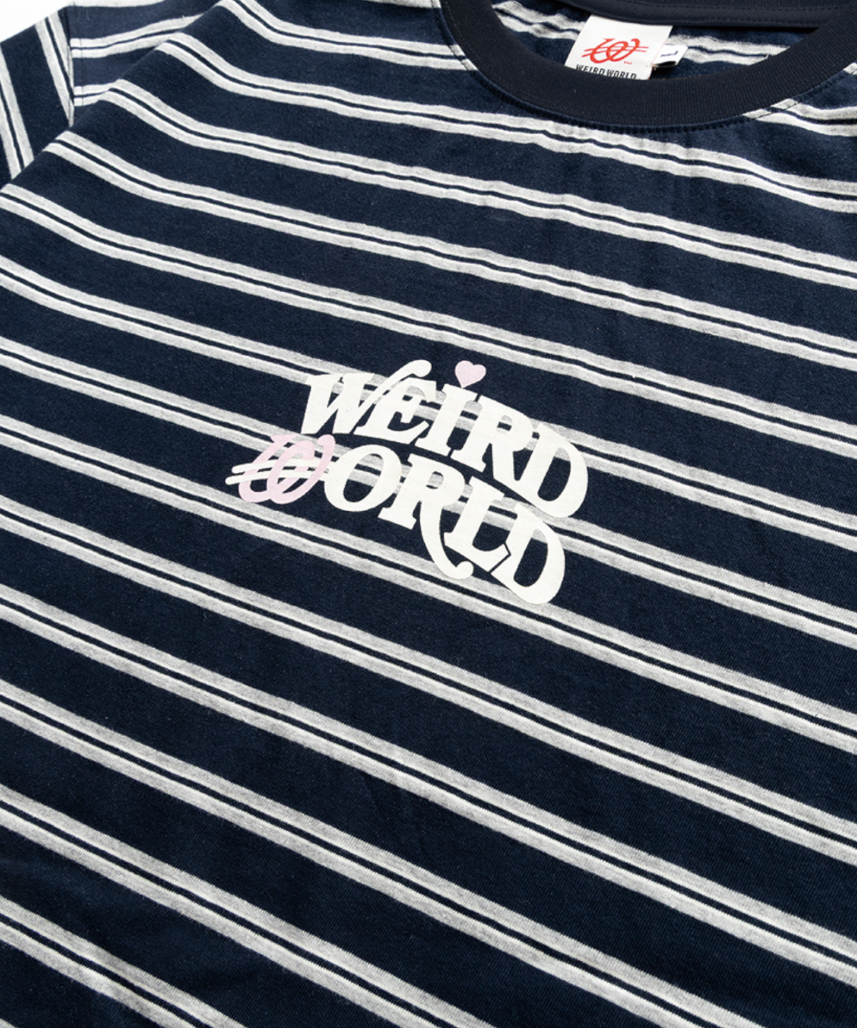 위얼드월드(WEIRDWORLD) 아크로고 스트라이프 티셔츠