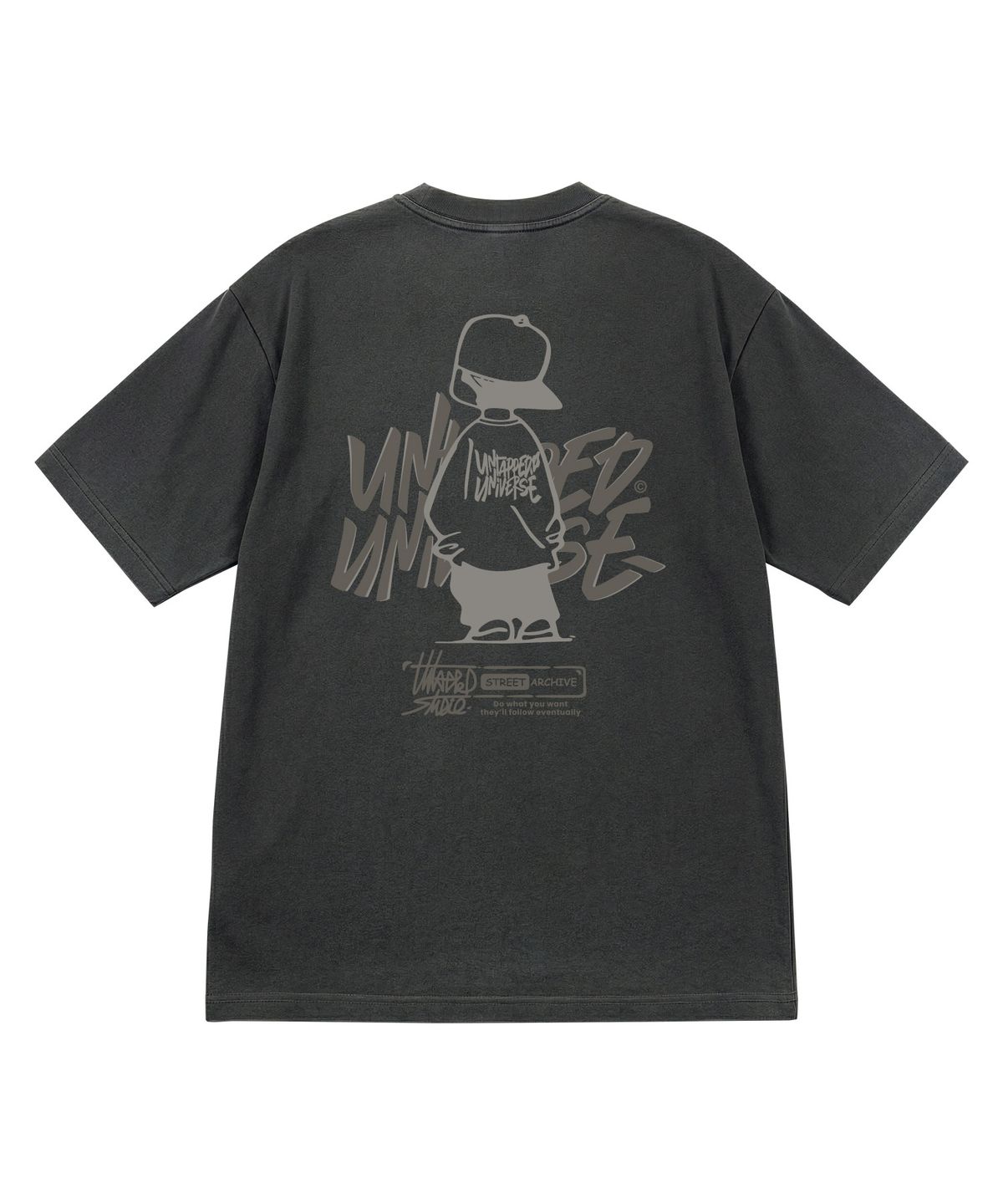 언탭트 스튜디오(UNTAPPED STUDIO) URBAN KID GRAPHIC 퓨어 코튼 피그먼트 오버핏 반팔 티셔츠 5COLOR