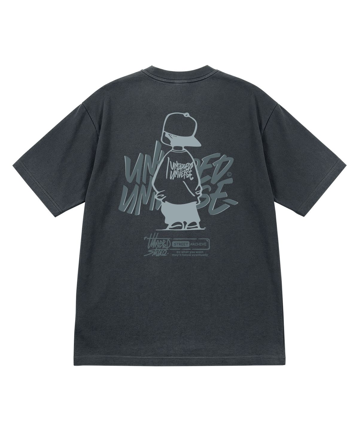 언탭트 스튜디오(UNTAPPED STUDIO) URBAN KID GRAPHIC 퓨어 코튼 피그먼트 오버핏 반팔 티셔츠 5COLOR