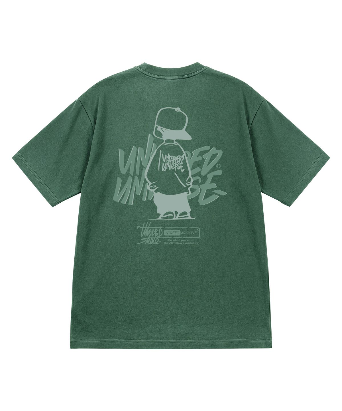 언탭트 스튜디오(UNTAPPED STUDIO) URBAN KID GRAPHIC 퓨어 코튼 피그먼트 오버핏 반팔 티셔츠 5COLOR