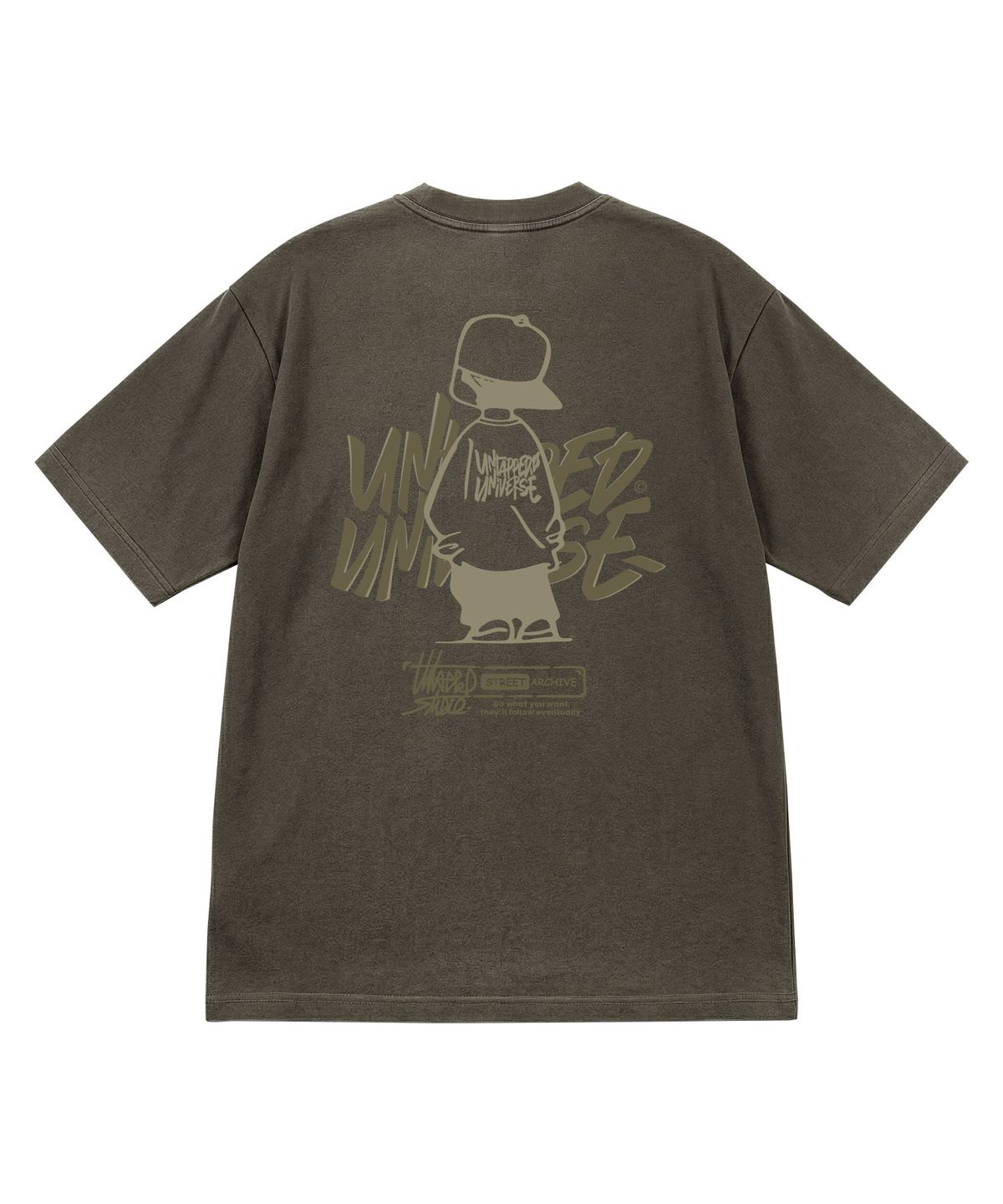 언탭트 스튜디오(UNTAPPED STUDIO) URBAN KID GRAPHIC 퓨어 코튼 피그먼트 오버핏 반팔 티셔츠 5COLOR