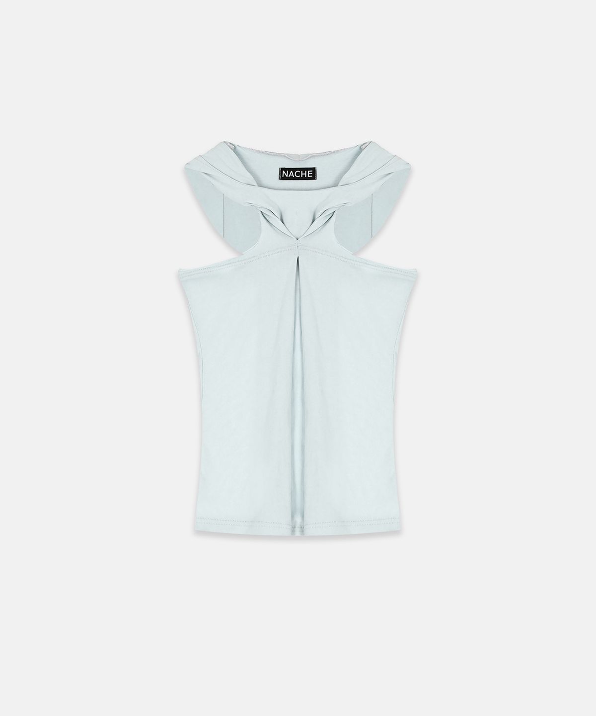 나체(NACHE) PINCHED HOODIE SLEEVELESS LIGHT BLUE