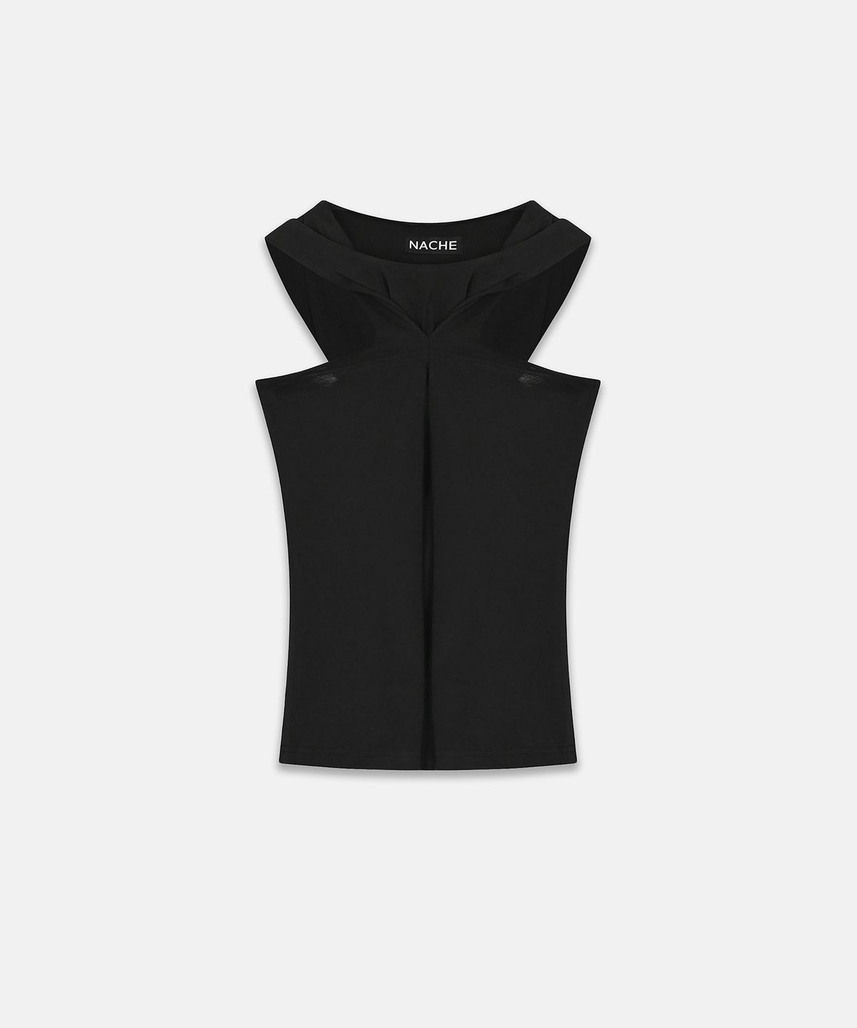 나체(NACHE) PINCHED HOODIE SLEEVELESS BLACK