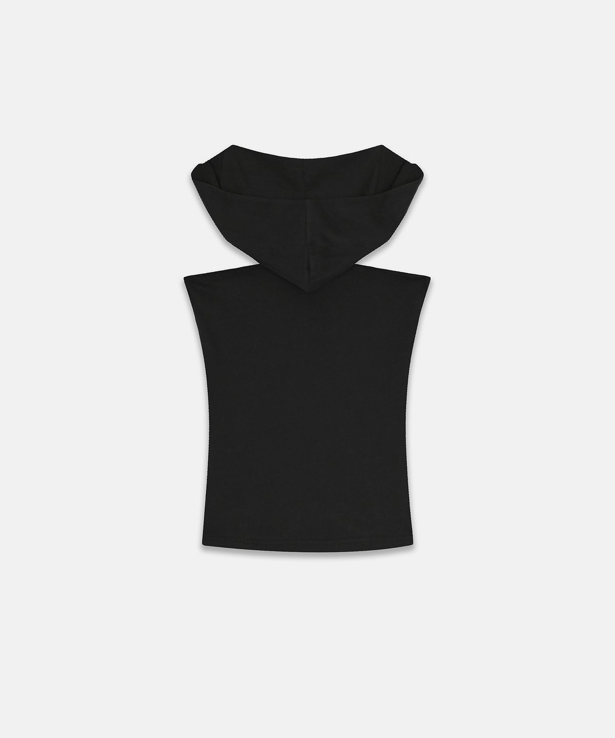 나체(NACHE) PINCHED HOODIE SLEEVELESS BLACK