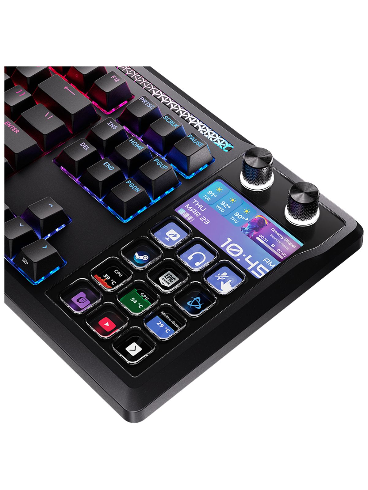 커세어(CORSAIR) 갤리온 100 SD 핫스왑 스트림덱 LCD 게이밍 기계식 키보드
