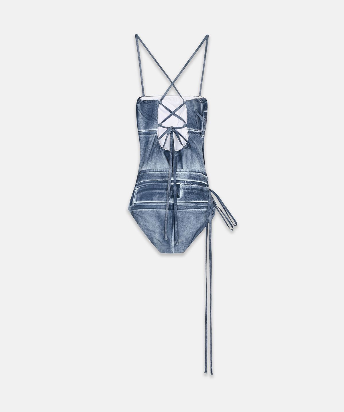 나체(NACHE) DENIM PRINTED SWIMSUIT BLUE