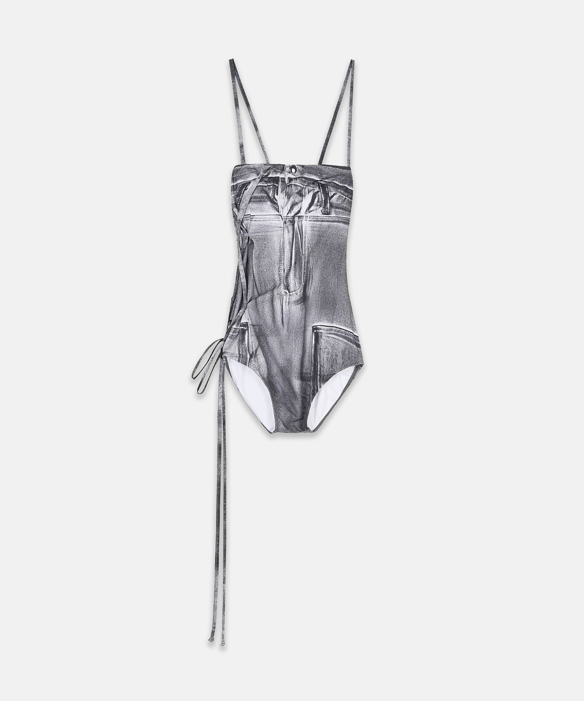 나체(NACHE) DENIM PRINTED SWIMSUIT BLACK