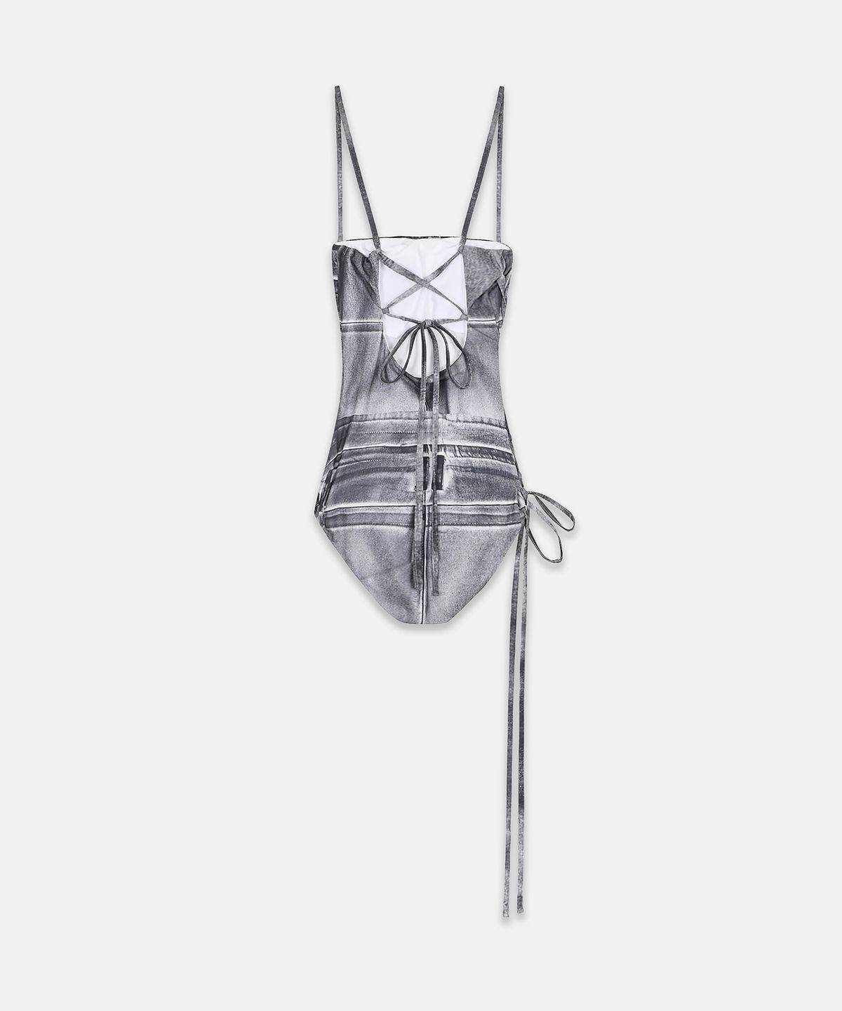 나체(NACHE) DENIM PRINTED SWIMSUIT BLACK