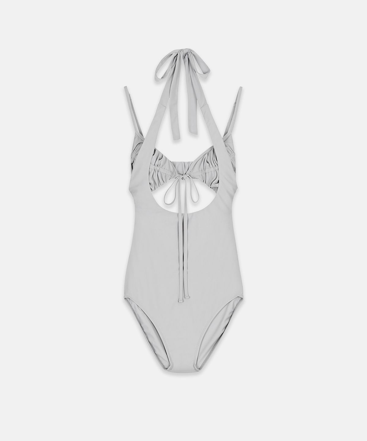 나체(NACHE) SHIRRING TOP LAYERED SWIMSUIT LIGHT GRAY