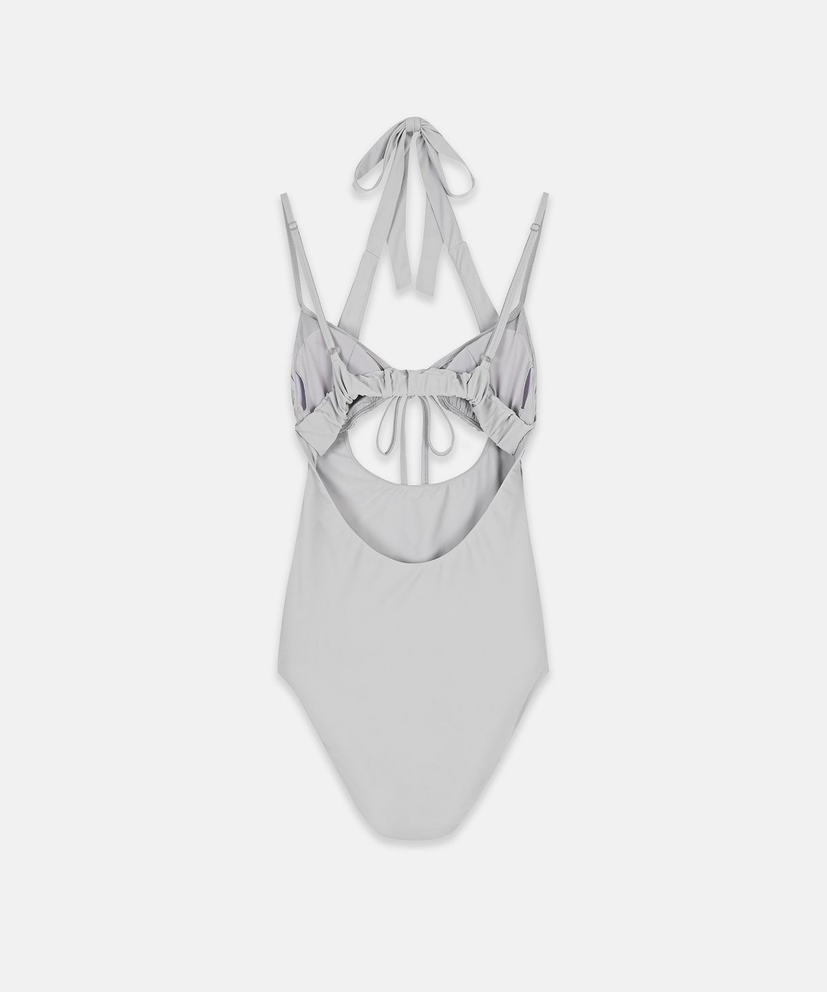 나체(NACHE) SHIRRING TOP LAYERED SWIMSUIT LIGHT GRAY