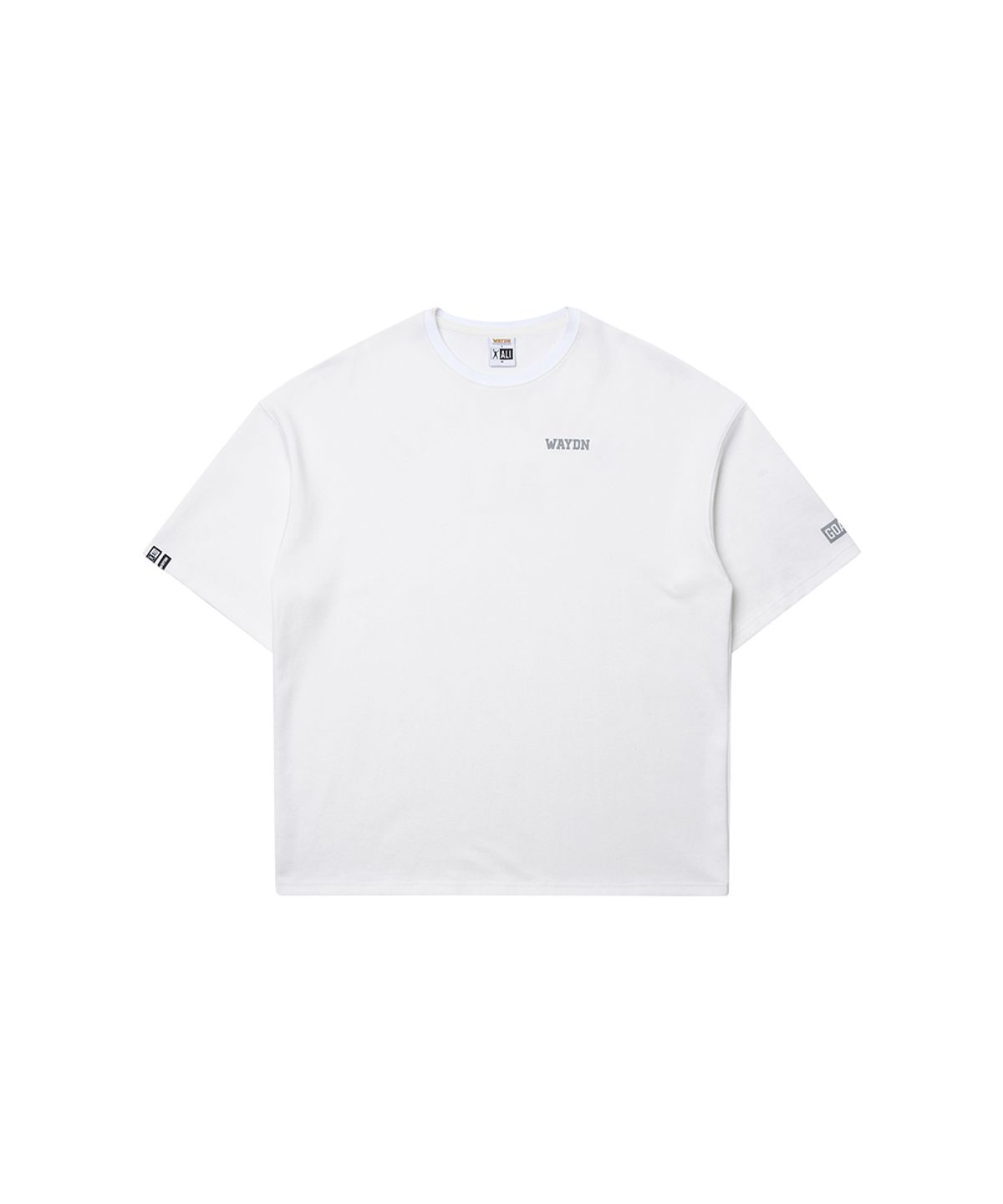 웨이든(WAYDN) [ALI] ALI 오버핏 레터링 숏슬리브 화이트