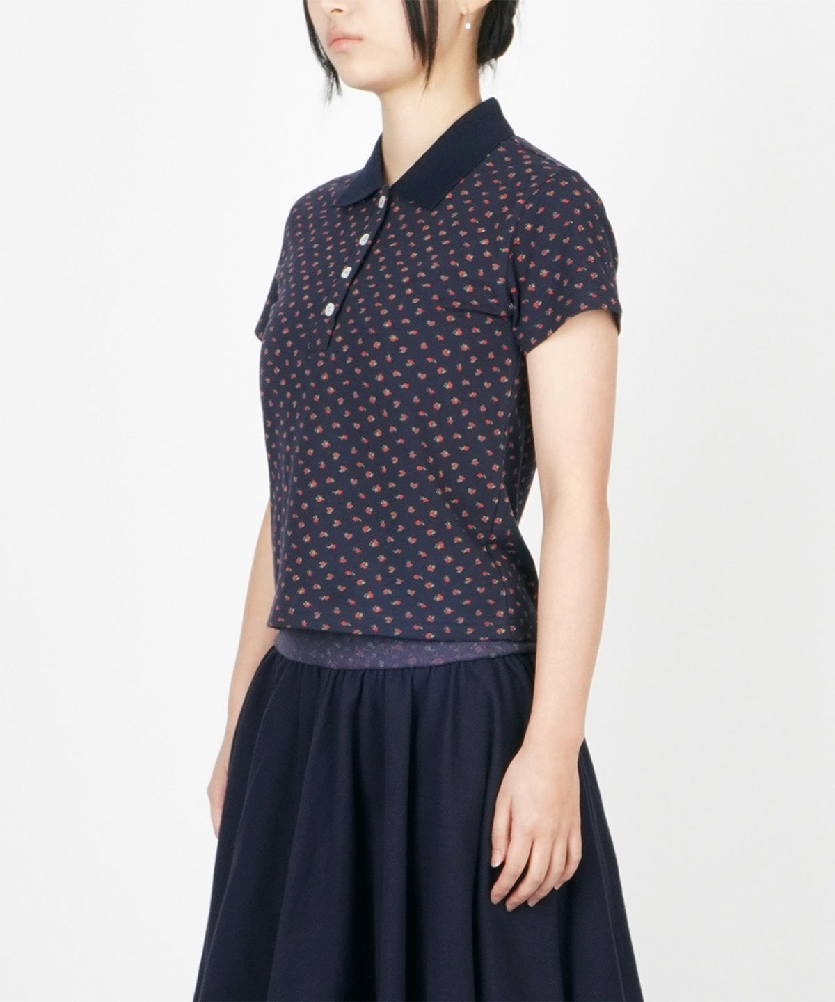 써넥트(SUNNECT) Floral Polo - Navy