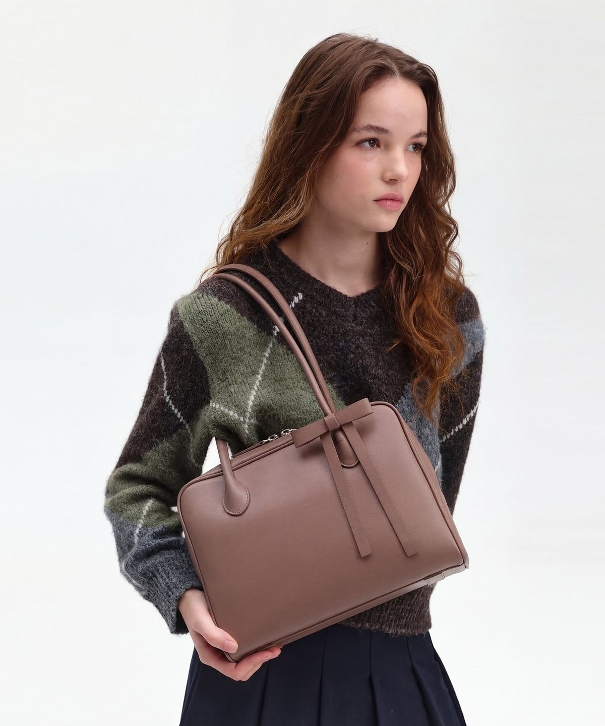 보우틱(BOWTIQUE) 모니카 이태리 레더 숄더백_모카 브라운