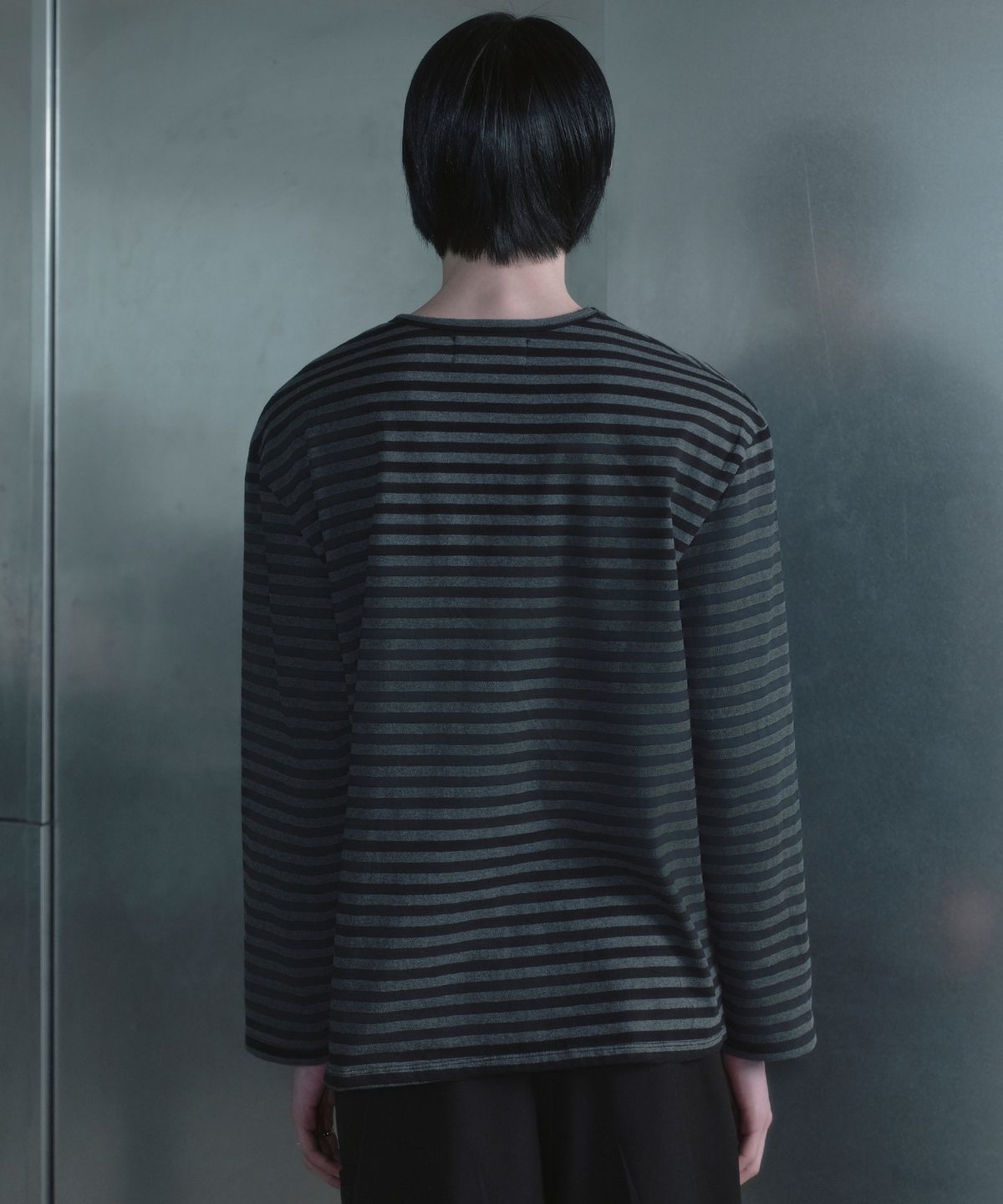 키류(KIRYU) I DESTROY STRIPE LONG SLEEVE T-SHIRT_BLACK