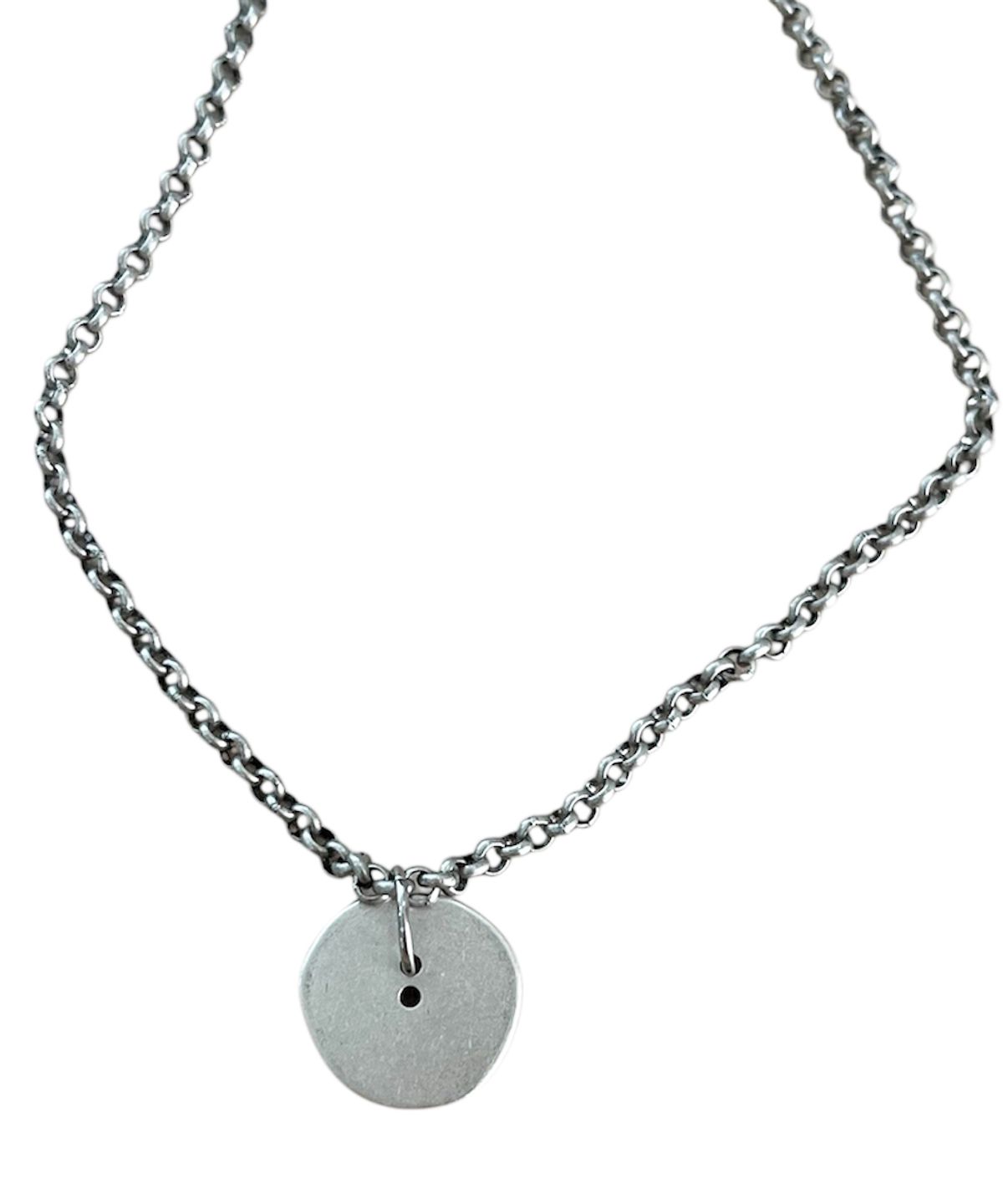 스케이터락(SK8ER ROCK) Button Antique Silver Steel Necklace