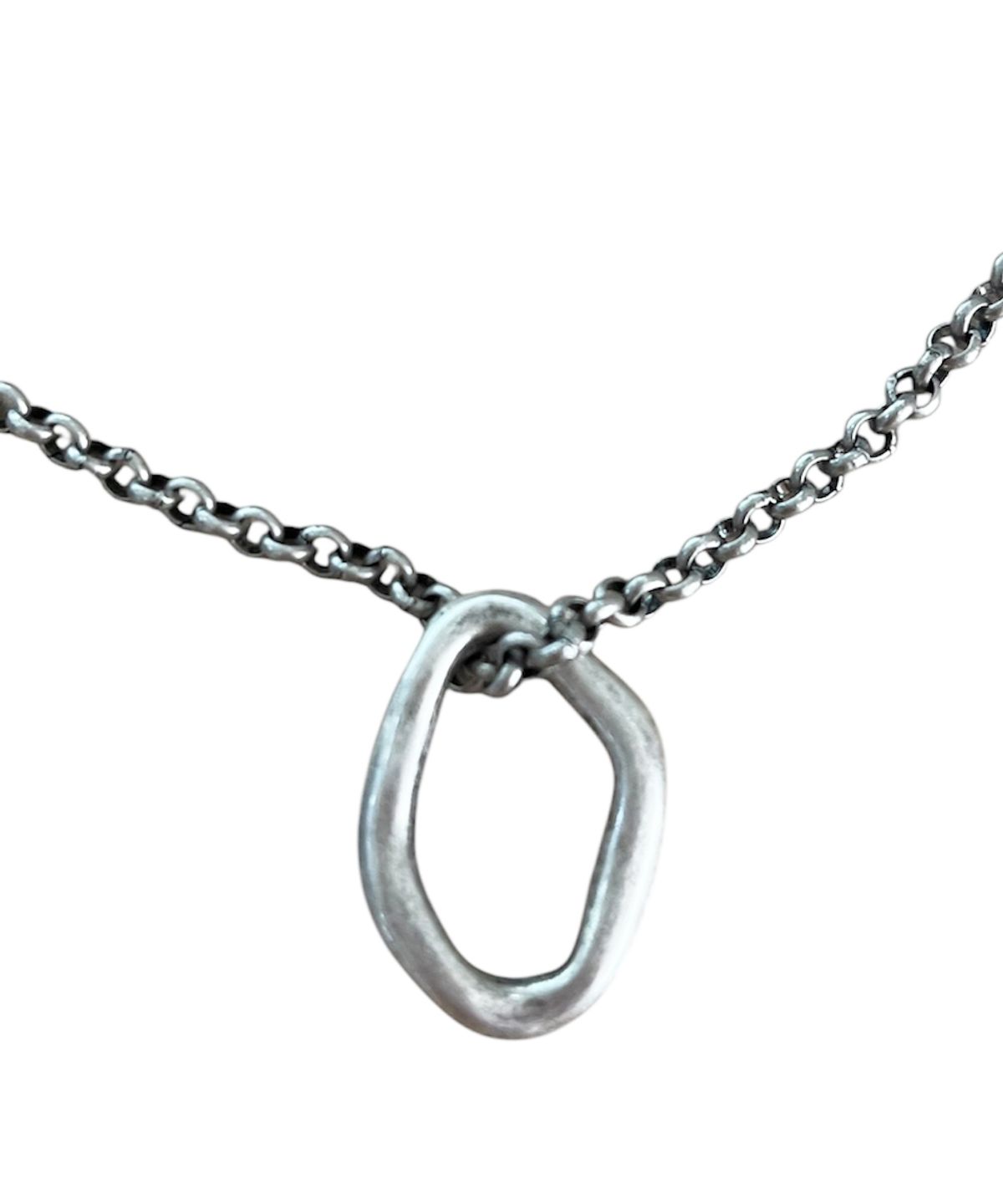 스케이터락(SK8ER ROCK) Raw Loop Antique Silver Surgical Steel Necklace
